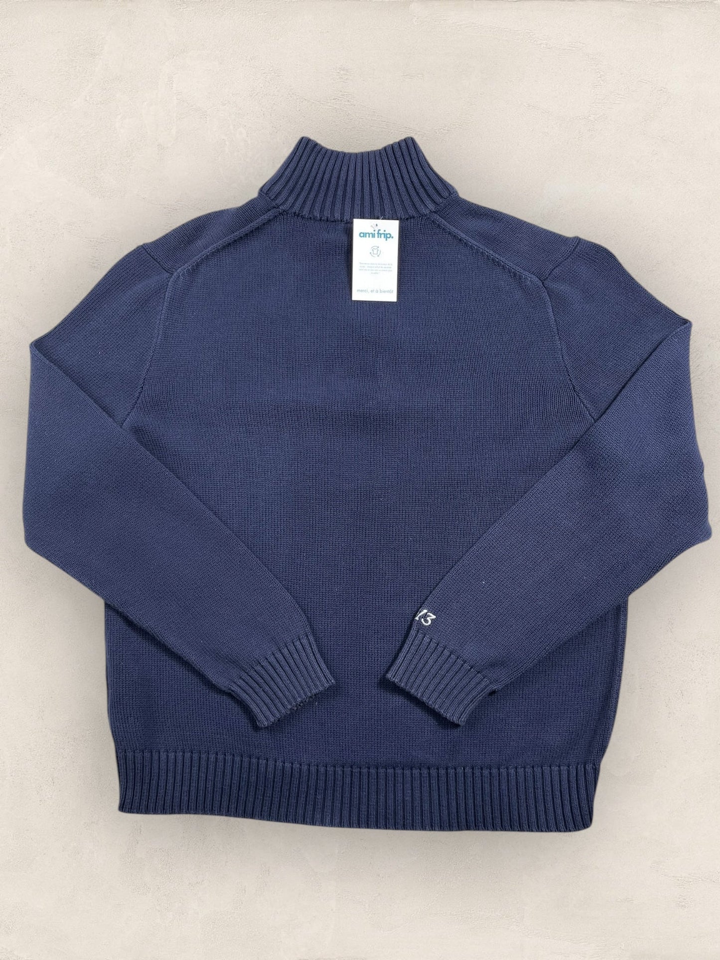 Half - zip Ralph Lauren Ref: 2645 - BLEU MARINE - L - amifrip - Friperie en ligne et vêtements vintage