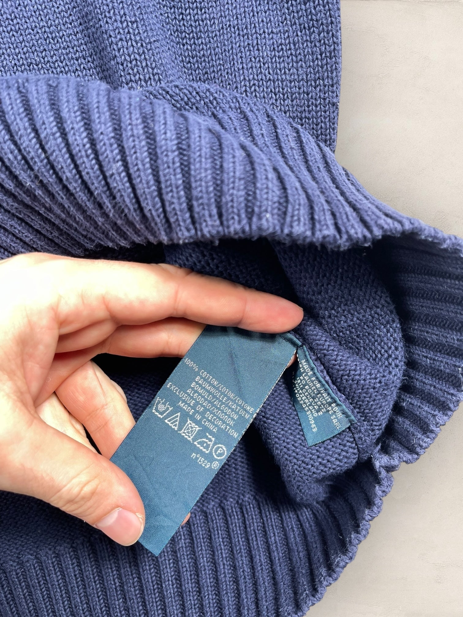Half - zip Ralph Lauren Ref: 2645 - BLEU MARINE - L - amifrip - Friperie en ligne et vêtements vintage