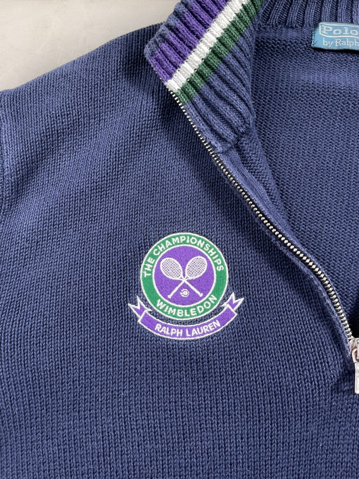 Half - zip Ralph Lauren Ref: 2645 - BLEU MARINE - L - amifrip - Friperie en ligne et vêtements vintage