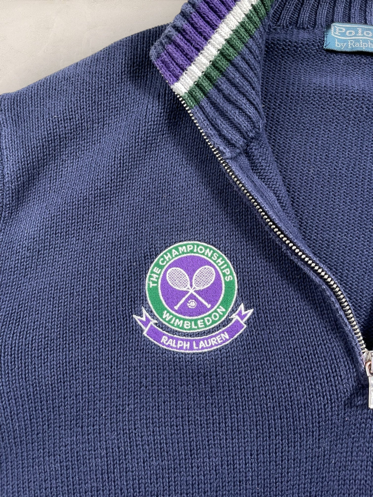 Half - zip Ralph Lauren Ref: 2645 - BLEU MARINE - L - amifrip - Friperie en ligne et vêtements vintage