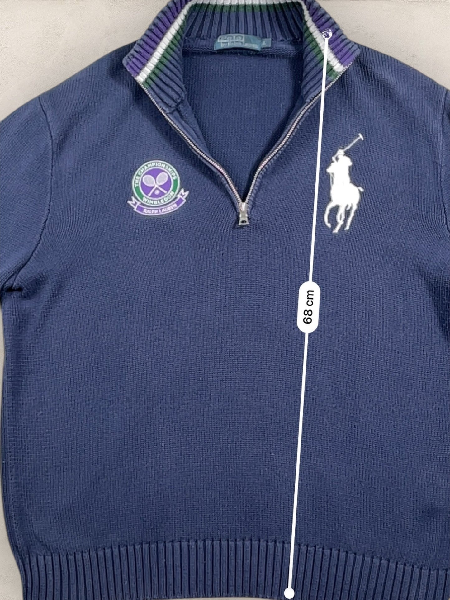 Half - zip Ralph Lauren Ref: 2645 - BLEU MARINE - L - amifrip - Friperie en ligne et vêtements vintage