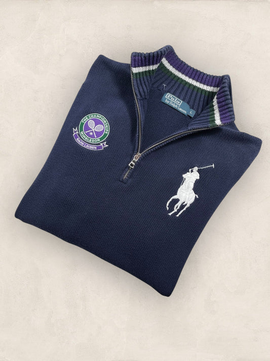 Half - zip Ralph Lauren Ref: 2645 - BLEU MARINE - L - amifrip - Friperie en ligne et vêtements vintage