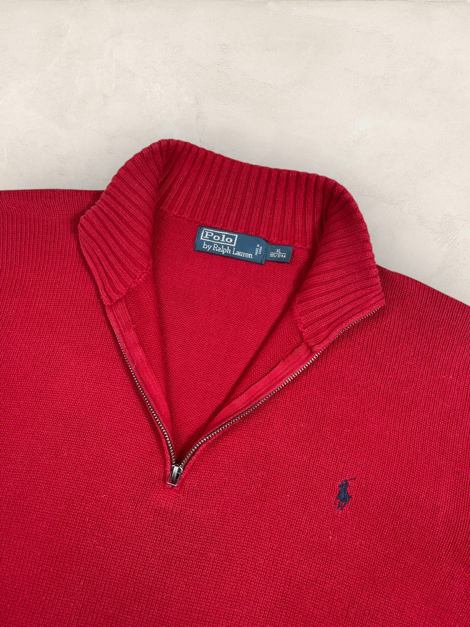 Half - zip Ralph Lauren Ref: 2650 - ROUGE - XL - amifrip - Friperie en ligne et vêtements vintage