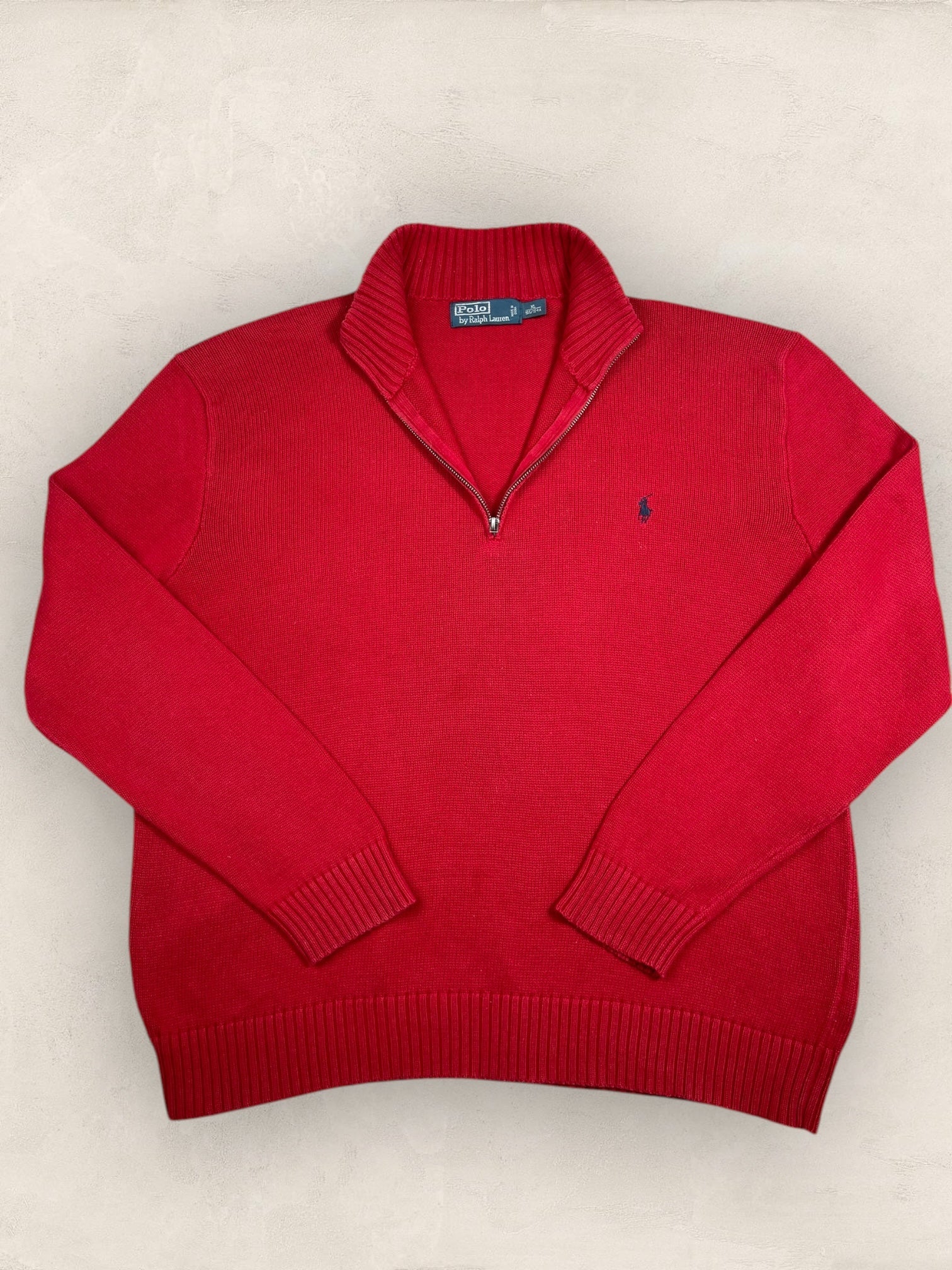 Half - zip Ralph Lauren Ref: 2650 - ROUGE - XL - amifrip - Friperie en ligne et vêtements vintage