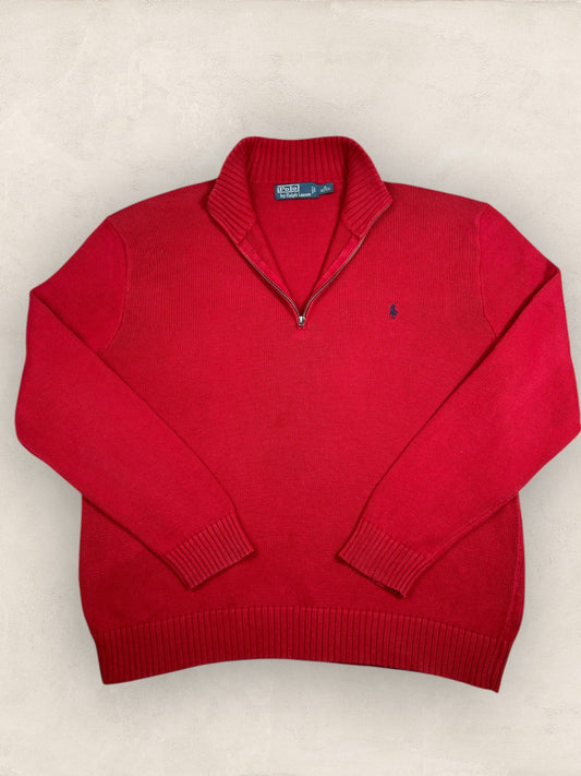 Half - zip Ralph Lauren Ref: 2650 - ROUGE - XL - amifrip - Friperie en ligne et vêtements vintage