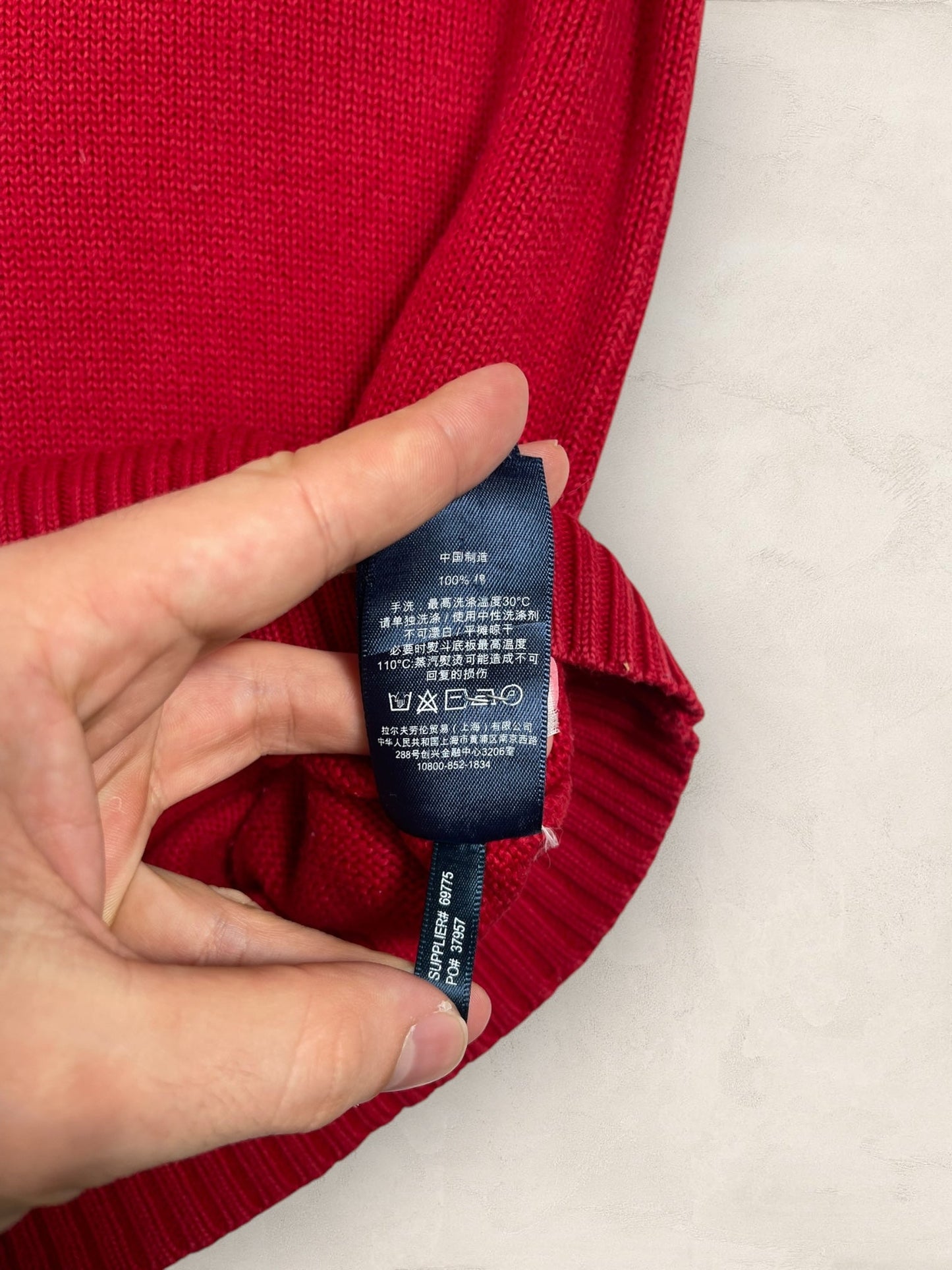 Half - zip Ralph Lauren Ref: 2650 - ROUGE - XL - amifrip - Friperie en ligne et vêtements vintage