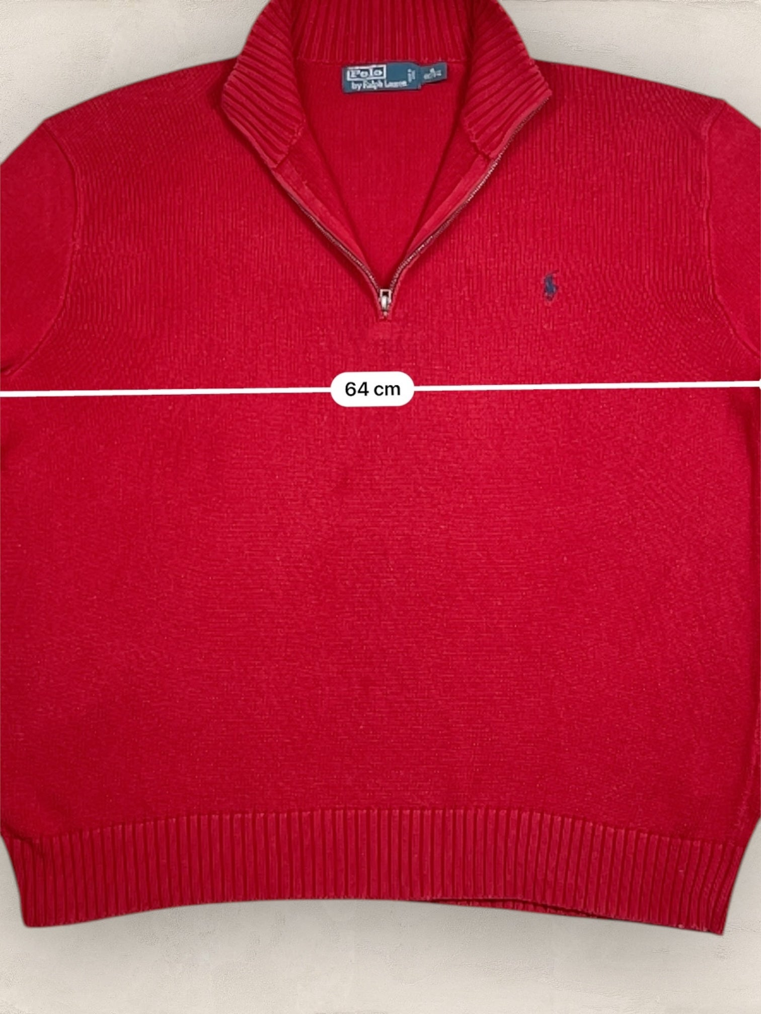 Half - zip Ralph Lauren Ref: 2650 - ROUGE - XL - amifrip - Friperie en ligne et vêtements vintage