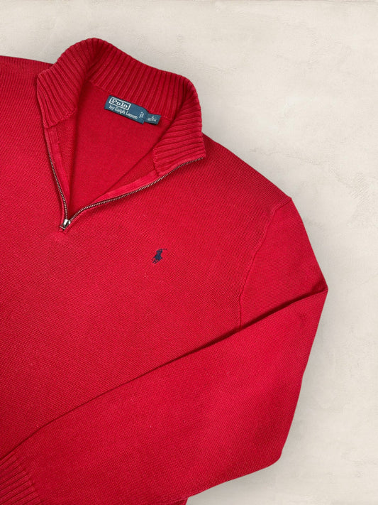 Half - zip Ralph Lauren Ref: 2650 - ROUGE - XL - amifrip - Friperie en ligne et vêtements vintage