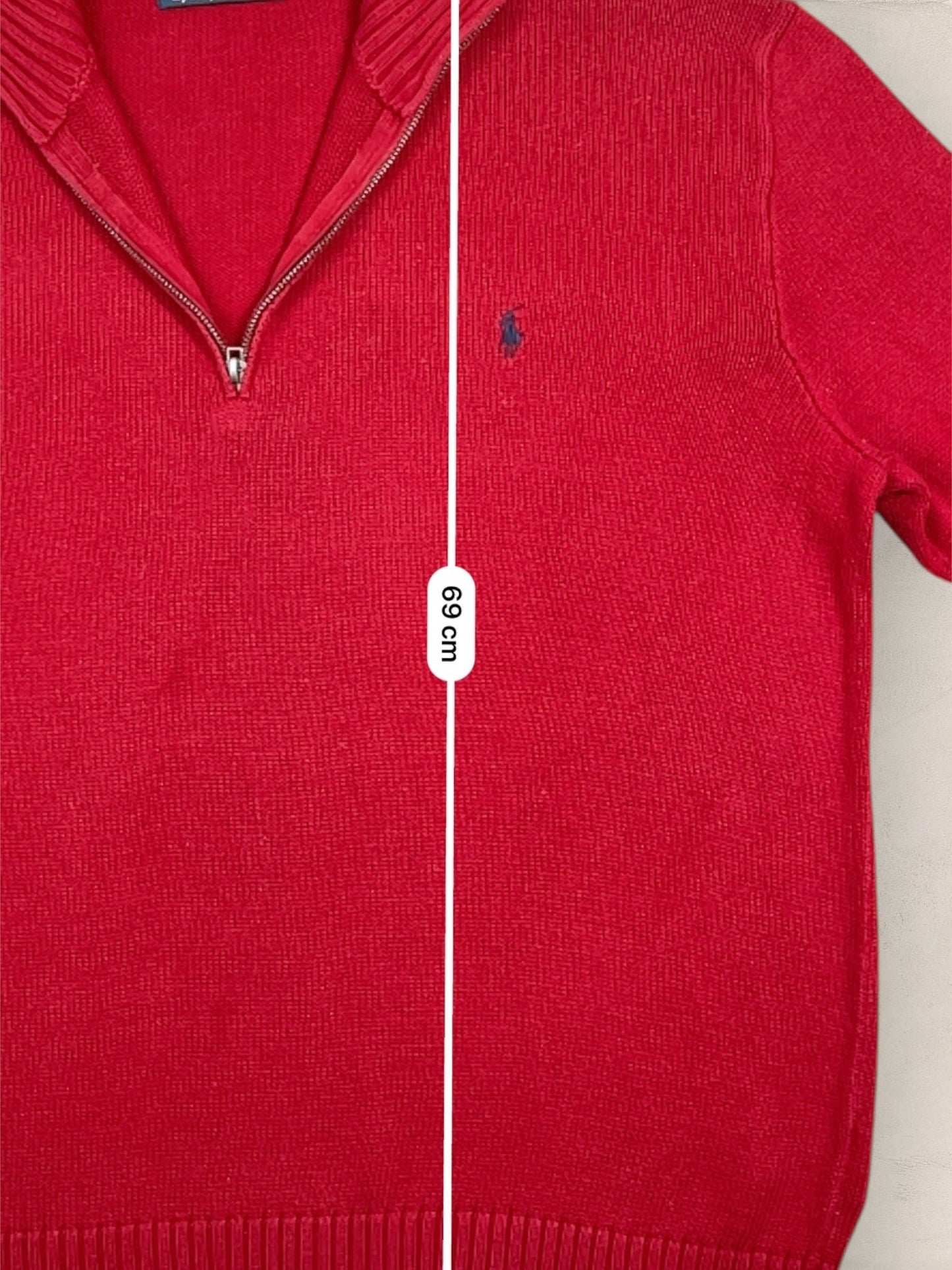 Half - zip Ralph Lauren Ref: 2650 - ROUGE - XL - amifrip - Friperie en ligne et vêtements vintage