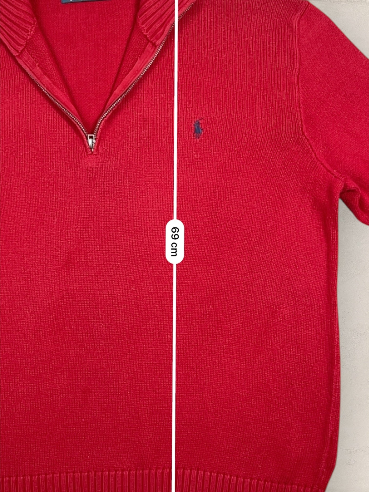 Half - zip Ralph Lauren Ref: 2650 - ROUGE - XL - amifrip - Friperie en ligne et vêtements vintage