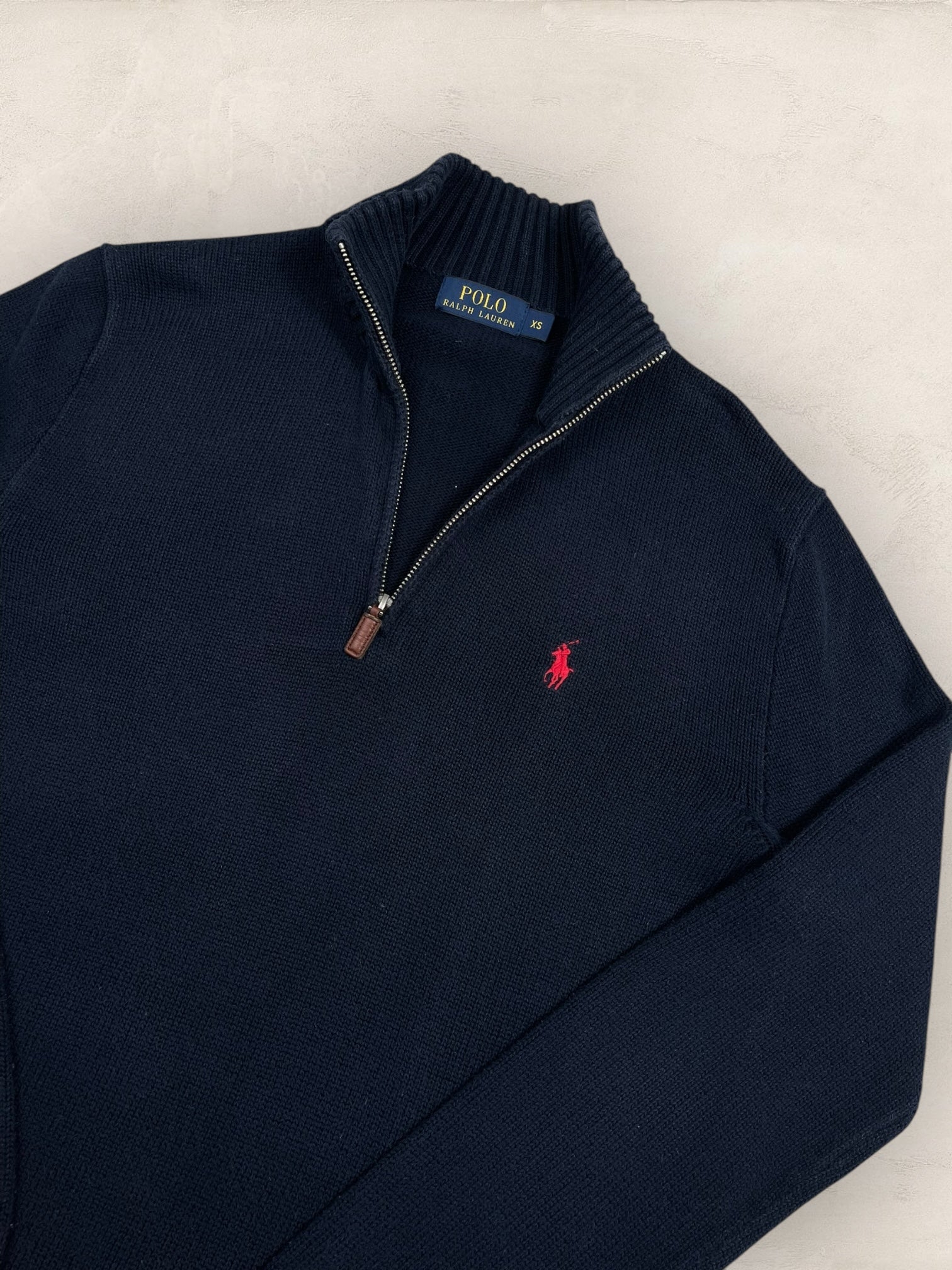 Half - zip Ralph Lauren Ref: 2651 - BLEU MARINE - XS - amifrip - Friperie en ligne et vêtements vintage