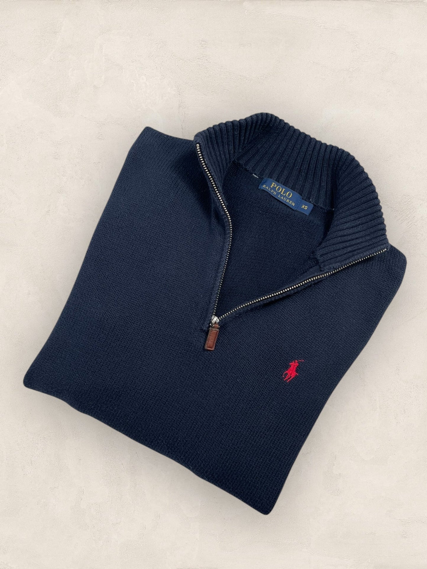 Half - zip Ralph Lauren Ref: 2651 - BLEU MARINE - XS - amifrip - Friperie en ligne et vêtements vintage