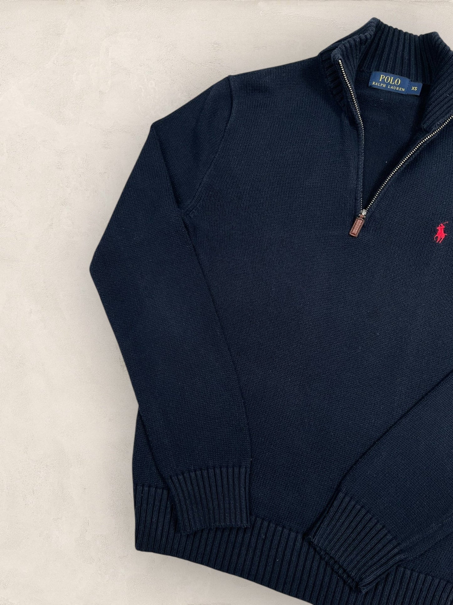Half - zip Ralph Lauren Ref: 2651 - BLEU MARINE - XS - amifrip - Friperie en ligne et vêtements vintage