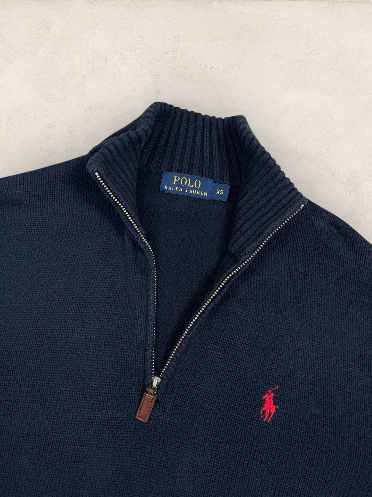 Half - zip Ralph Lauren Ref: 2651 - BLEU MARINE - XS - amifrip - Friperie en ligne et vêtements vintage