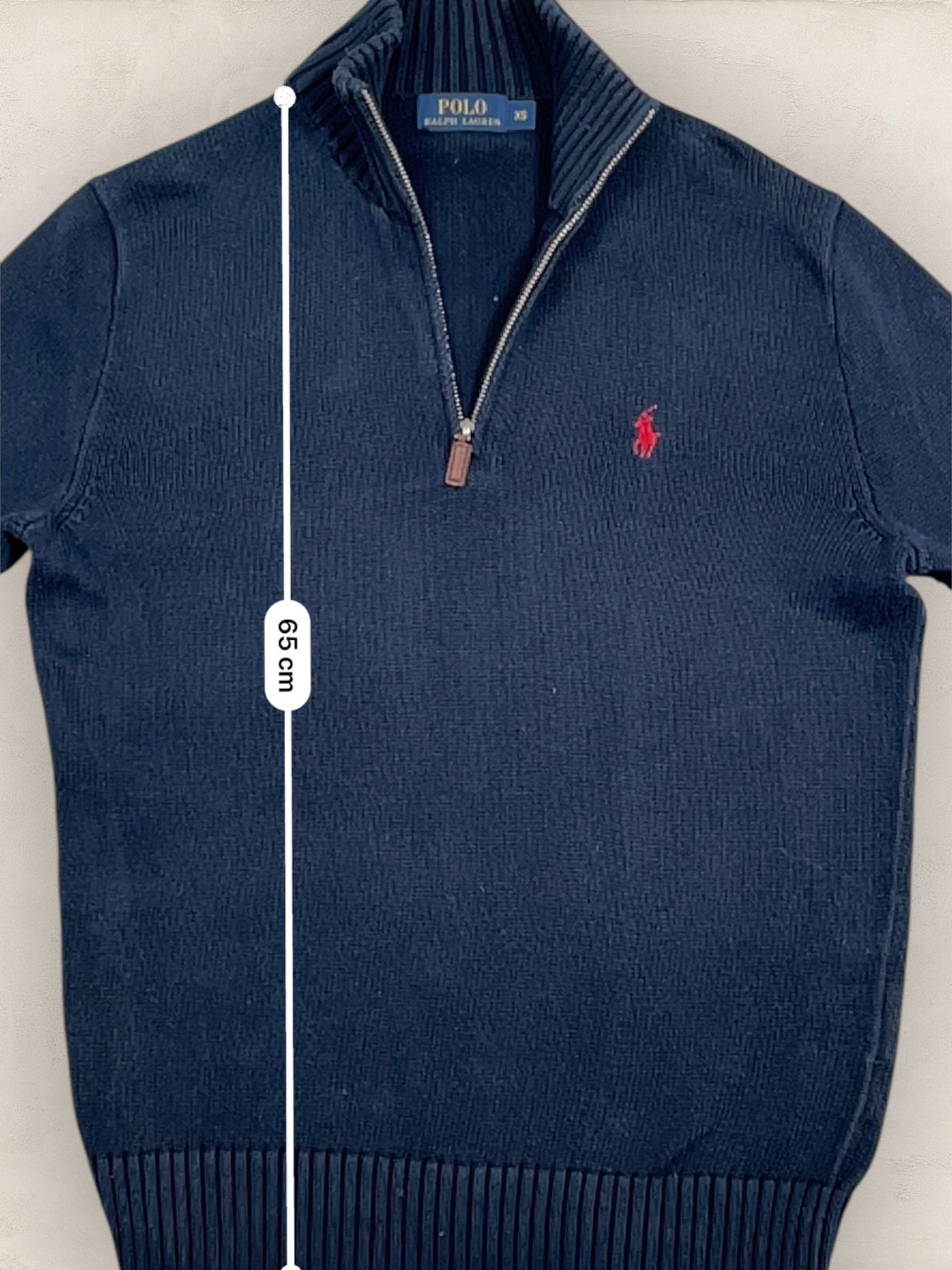 Half - zip Ralph Lauren Ref: 2651 - BLEU MARINE - XS - amifrip - Friperie en ligne et vêtements vintage