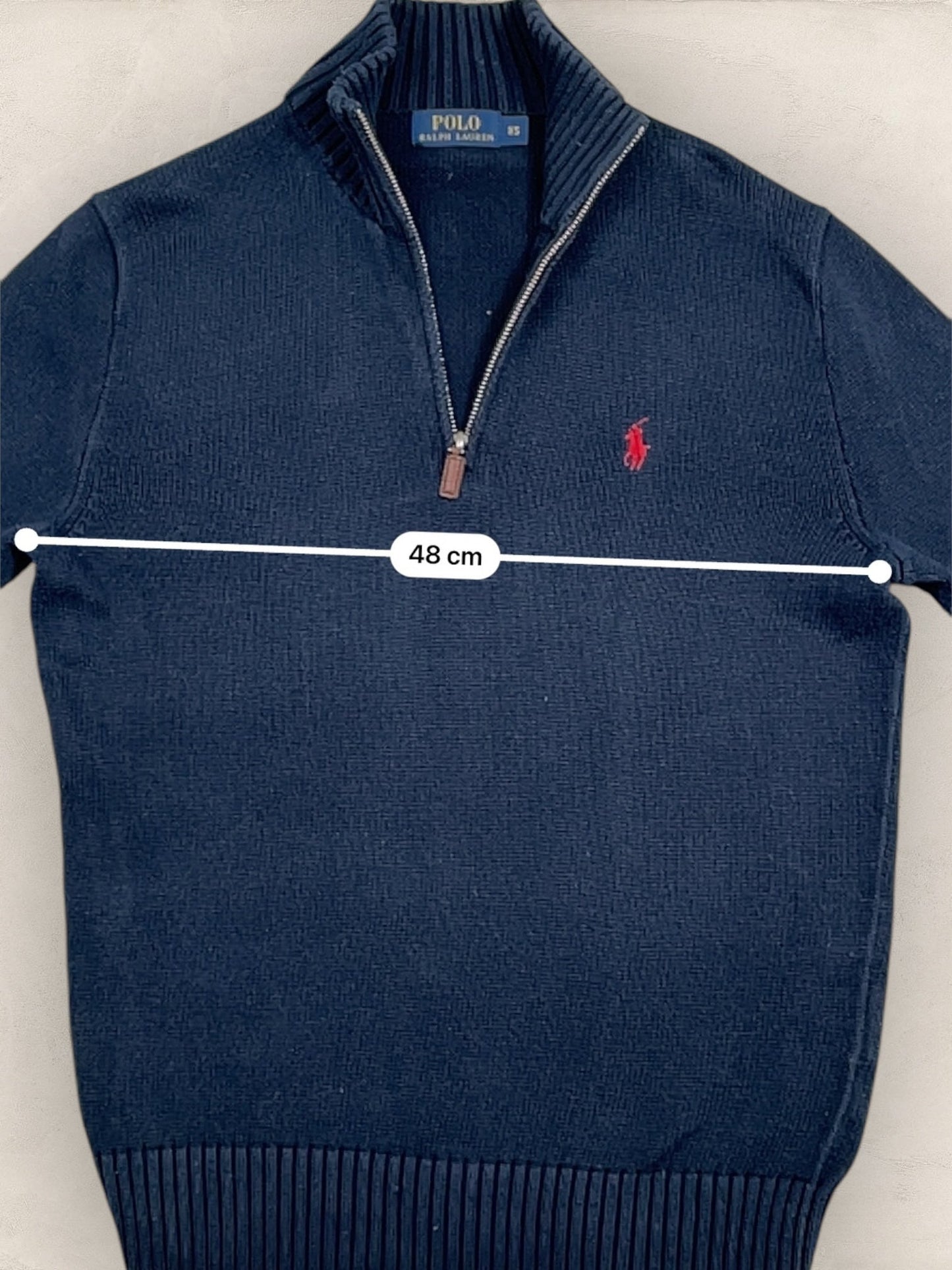 Half - zip Ralph Lauren Ref: 2651 - BLEU MARINE - XS - amifrip - Friperie en ligne et vêtements vintage