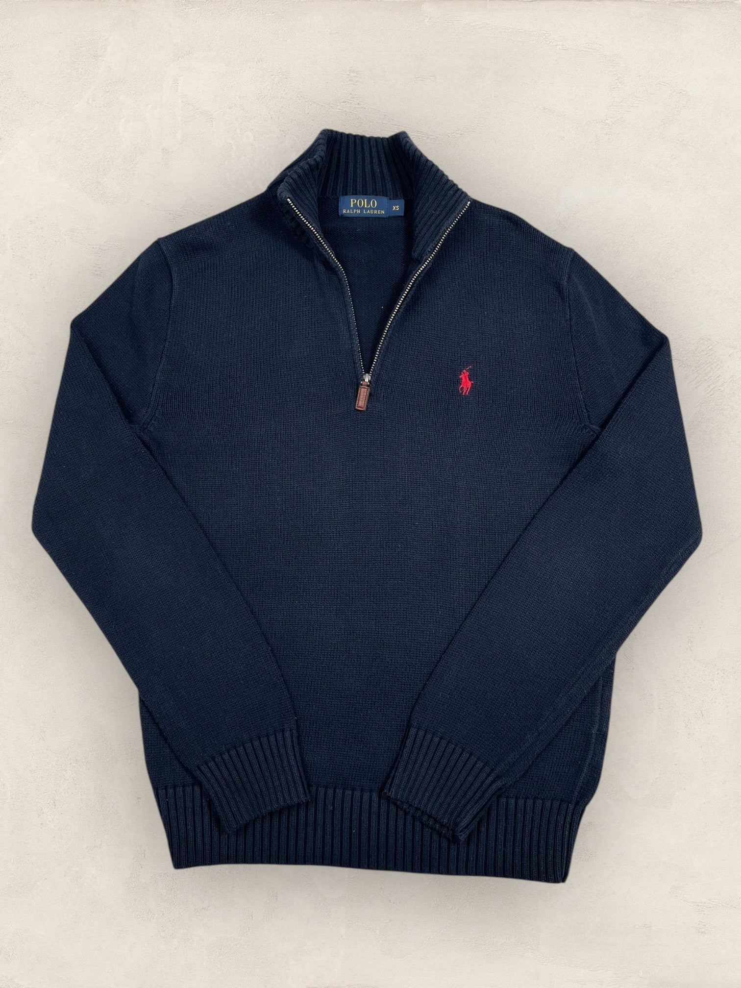 Half - zip Ralph Lauren Ref: 2651 - BLEU MARINE - XS - amifrip - Friperie en ligne et vêtements vintage