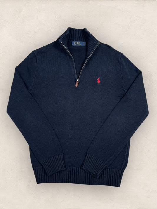 Half - zip Ralph Lauren Ref: 2651 - BLEU MARINE - XS - amifrip - Friperie en ligne et vêtements vintage