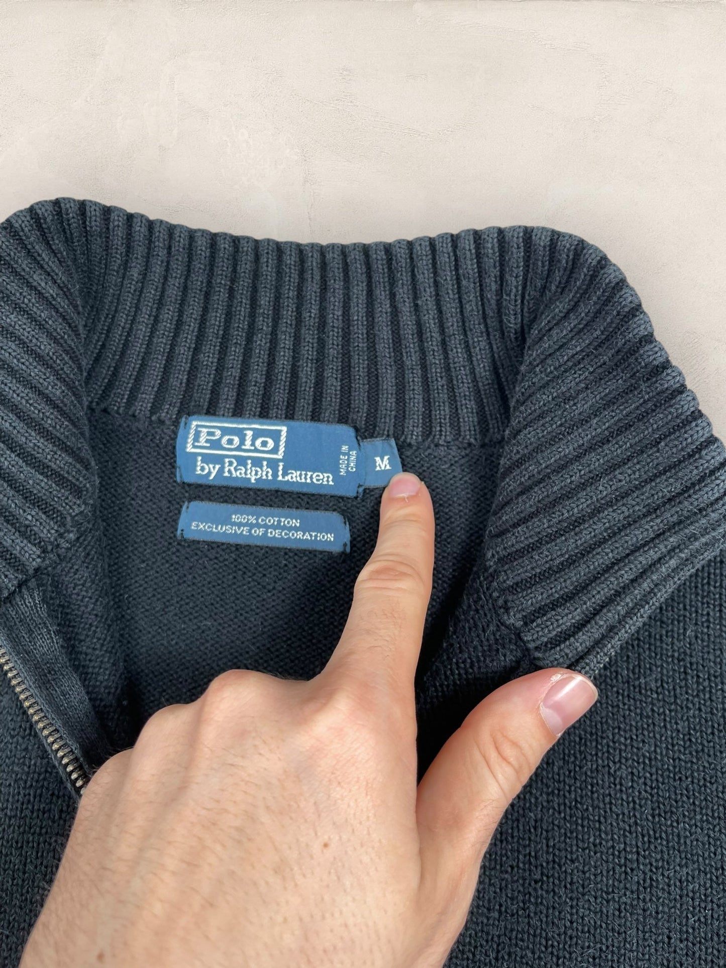 Half - zip Ralph Lauren Ref: 2652 - NOIR - M - amifrip - Friperie en ligne et vêtements vintage