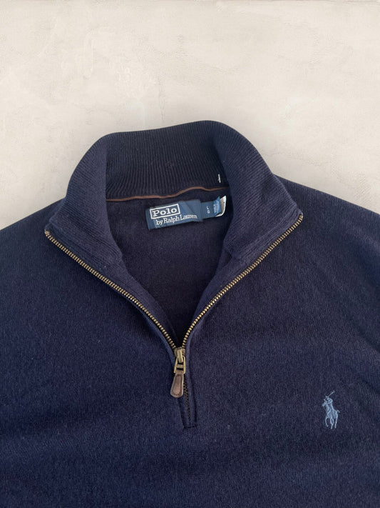 Half - zip Ralph Lauren Ref: 2653 - BLEU MARINE - L - amifrip - Friperie en ligne et vêtements vintage
