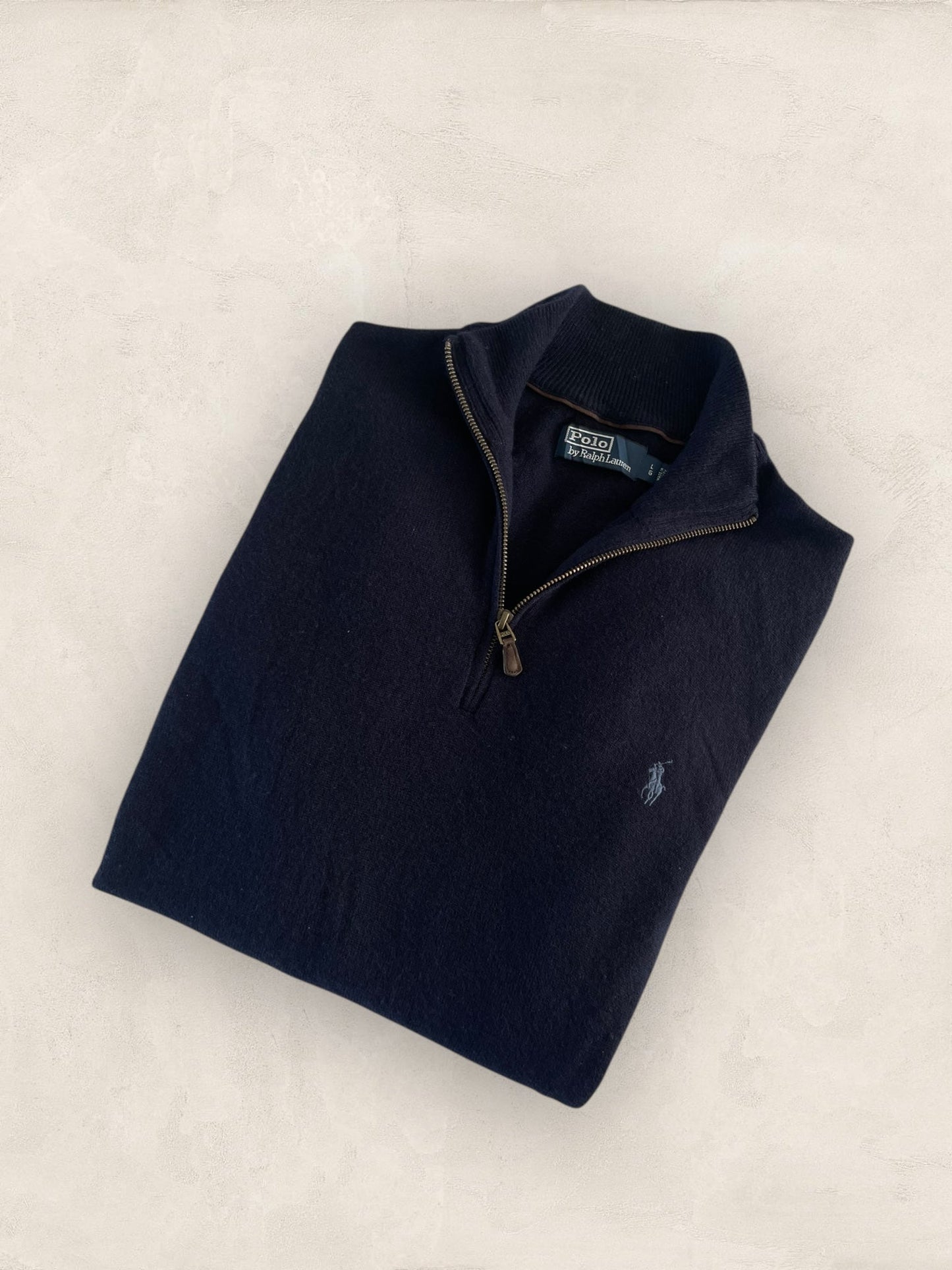 Half - zip Ralph Lauren Ref: 2653 - BLEU MARINE - L - amifrip - Friperie en ligne et vêtements vintage