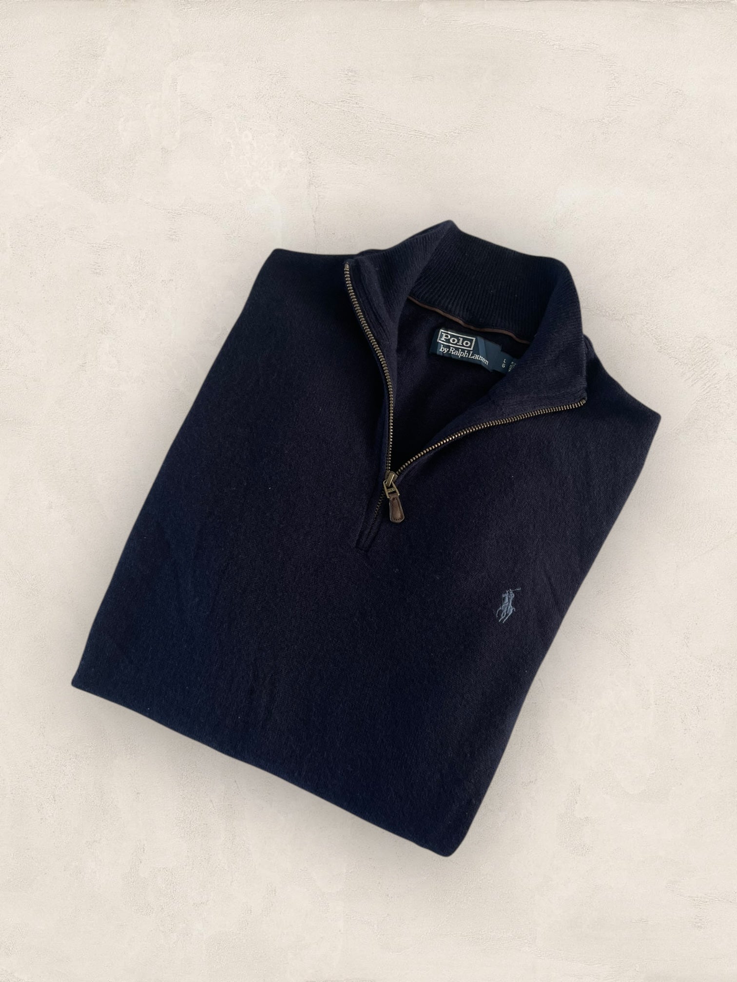 Half - zip Ralph Lauren Ref: 2653 - BLEU MARINE - L - amifrip - Friperie en ligne et vêtements vintage