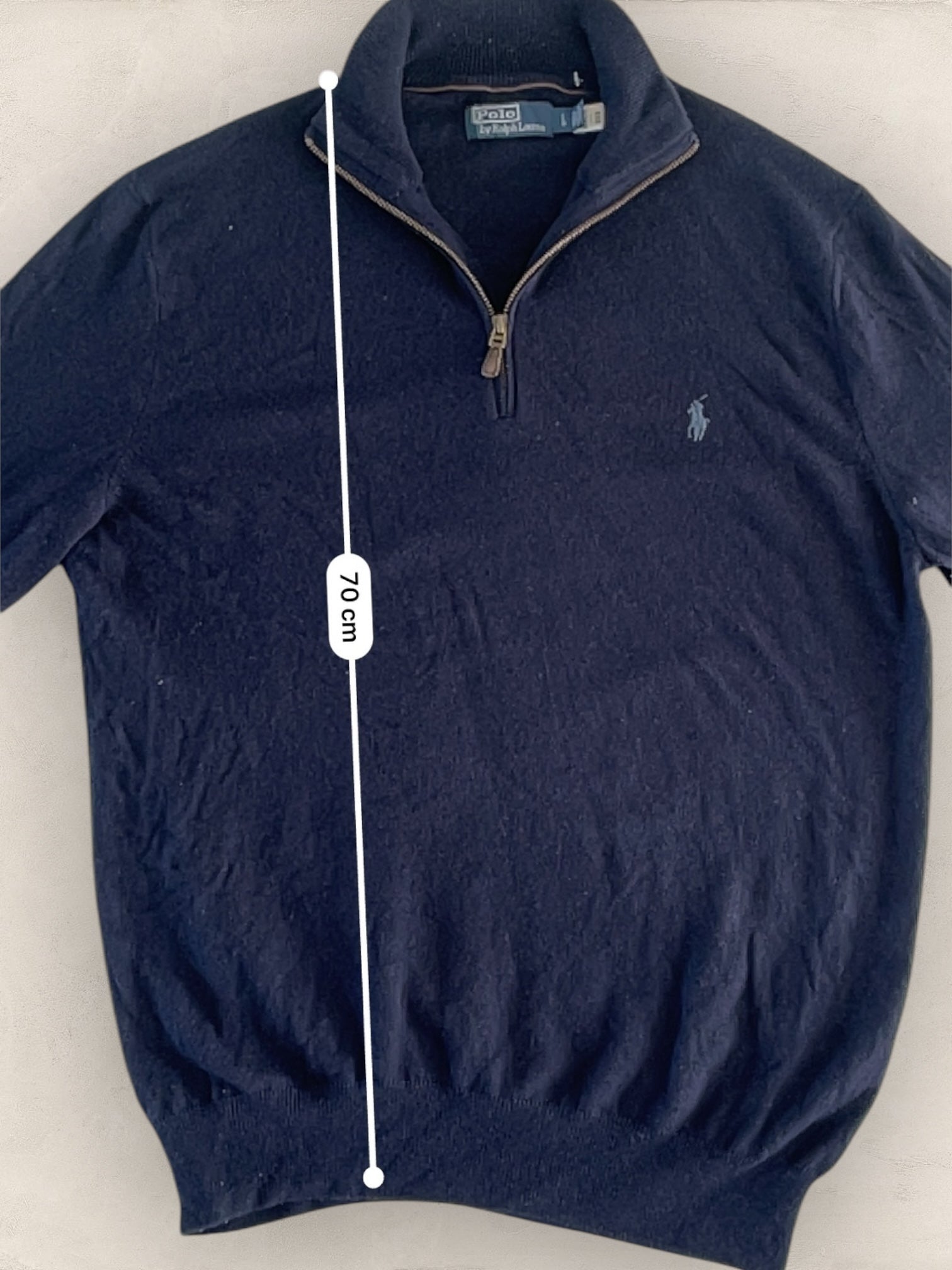 Half - zip Ralph Lauren Ref: 2653 - BLEU MARINE - L - amifrip - Friperie en ligne et vêtements vintage