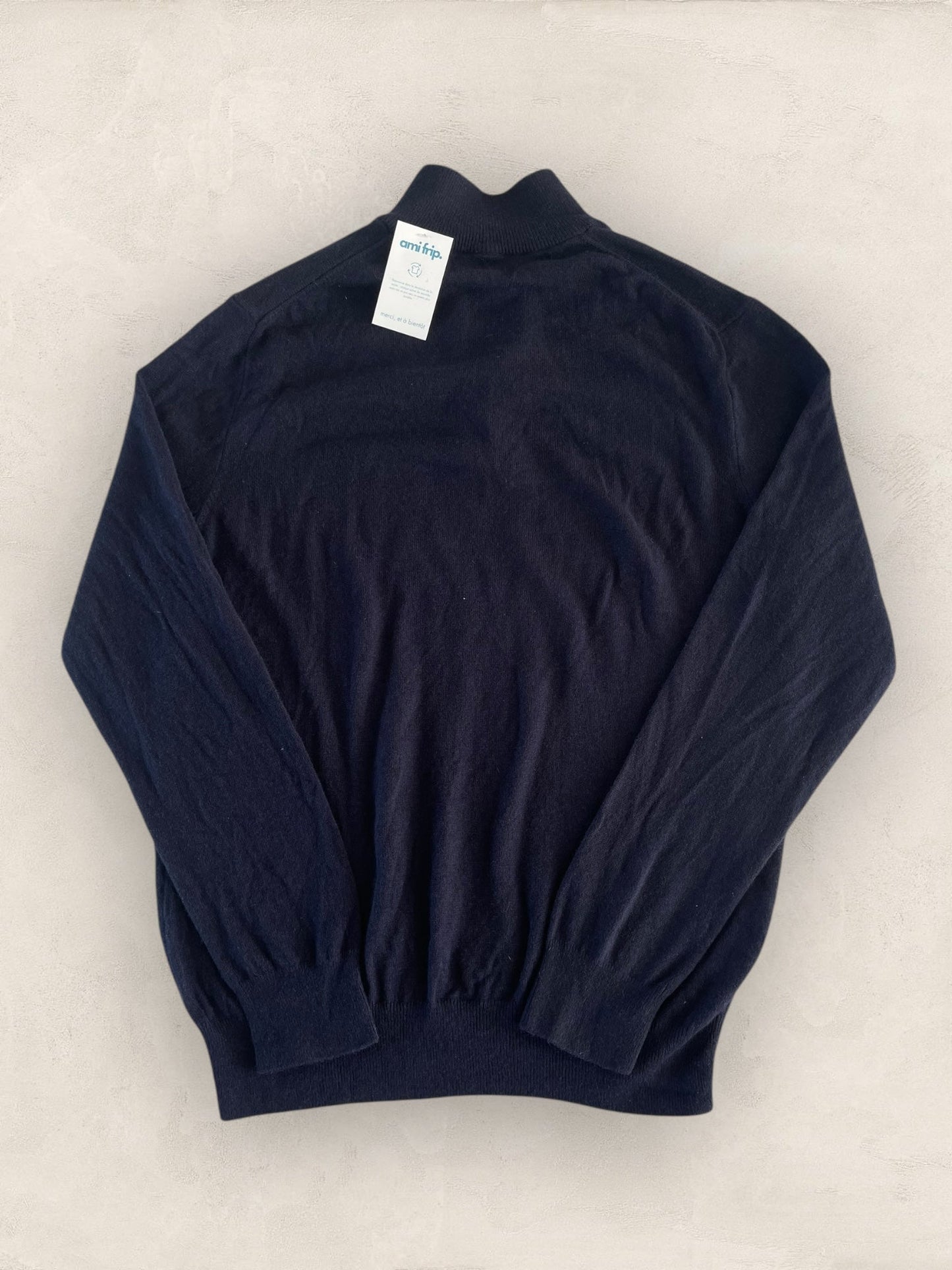 Half - zip Ralph Lauren Ref: 2653 - BLEU MARINE - L - amifrip - Friperie en ligne et vêtements vintage