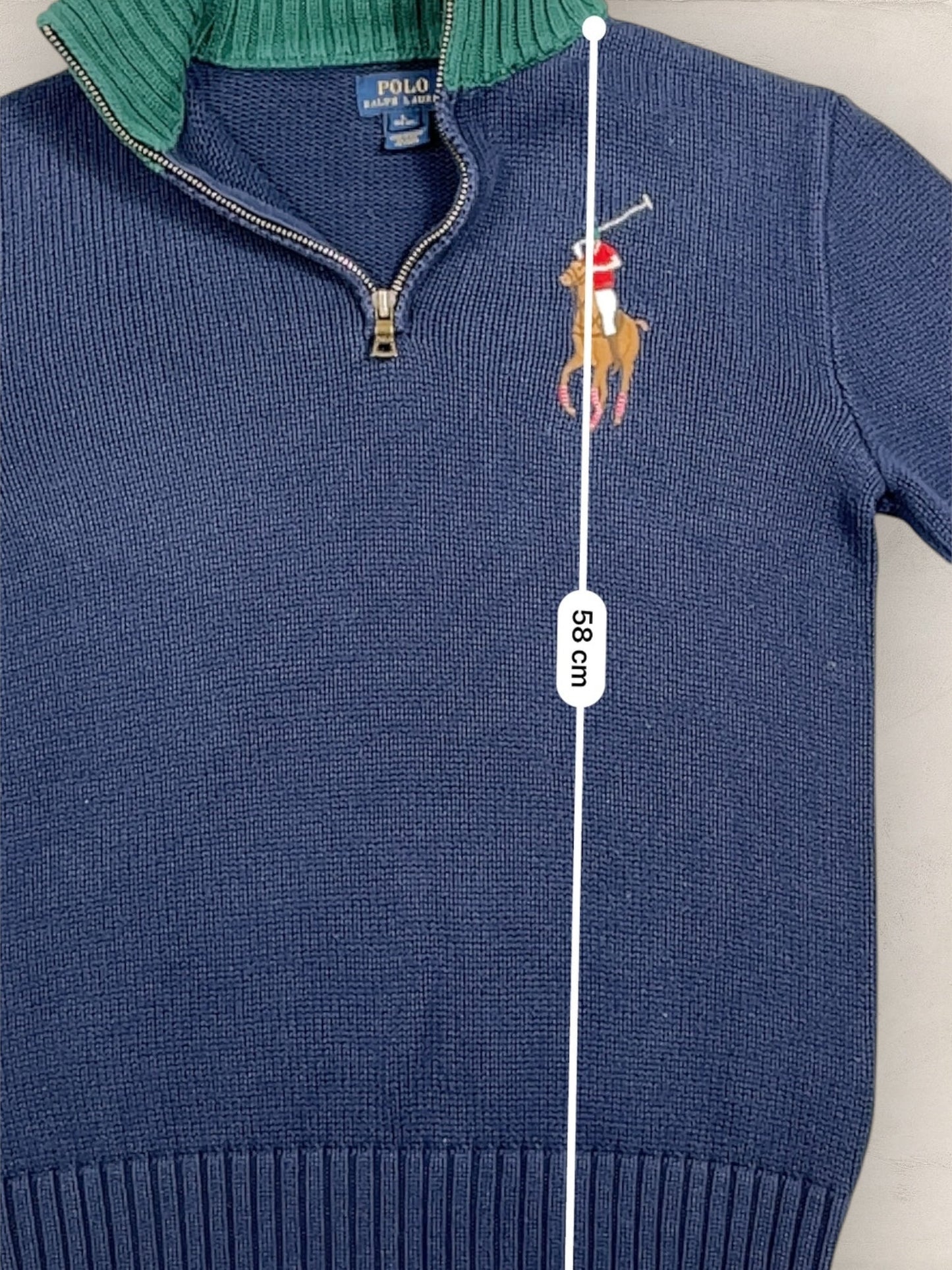 Half - zip Ralph Lauren Ref: 2655 - BLEU MARINE - S - amifrip - Friperie en ligne et vêtements vintage