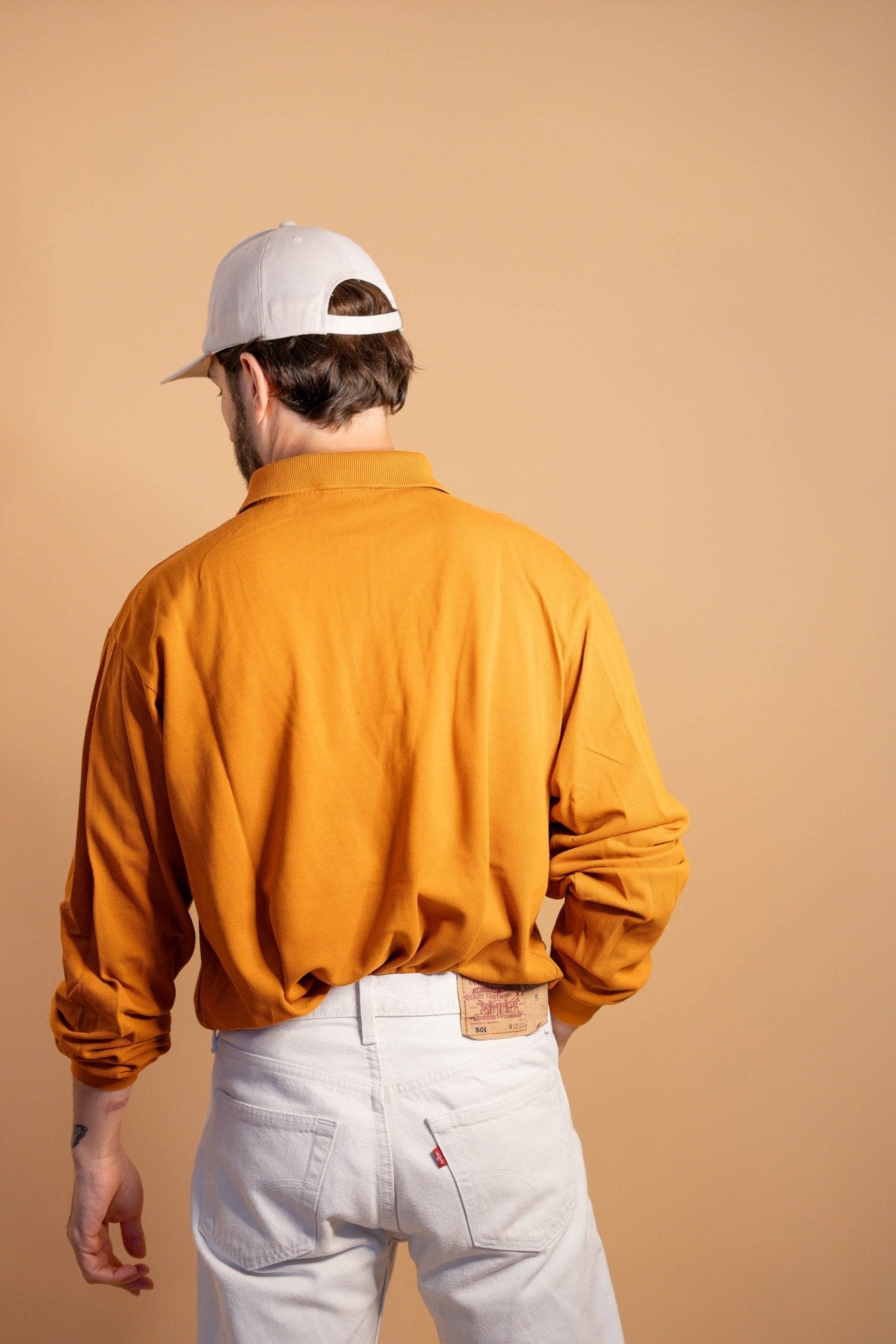 Polo manches longues Lacoste 873 - ORANGE - XL - amifrip - Friperie en ligne et vêtements vintage