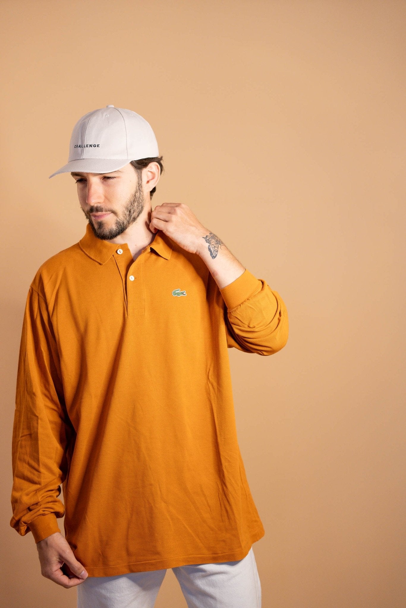 Polo manches longues Lacoste 873 - ORANGE - XL - amifrip - Friperie en ligne et vêtements vintage