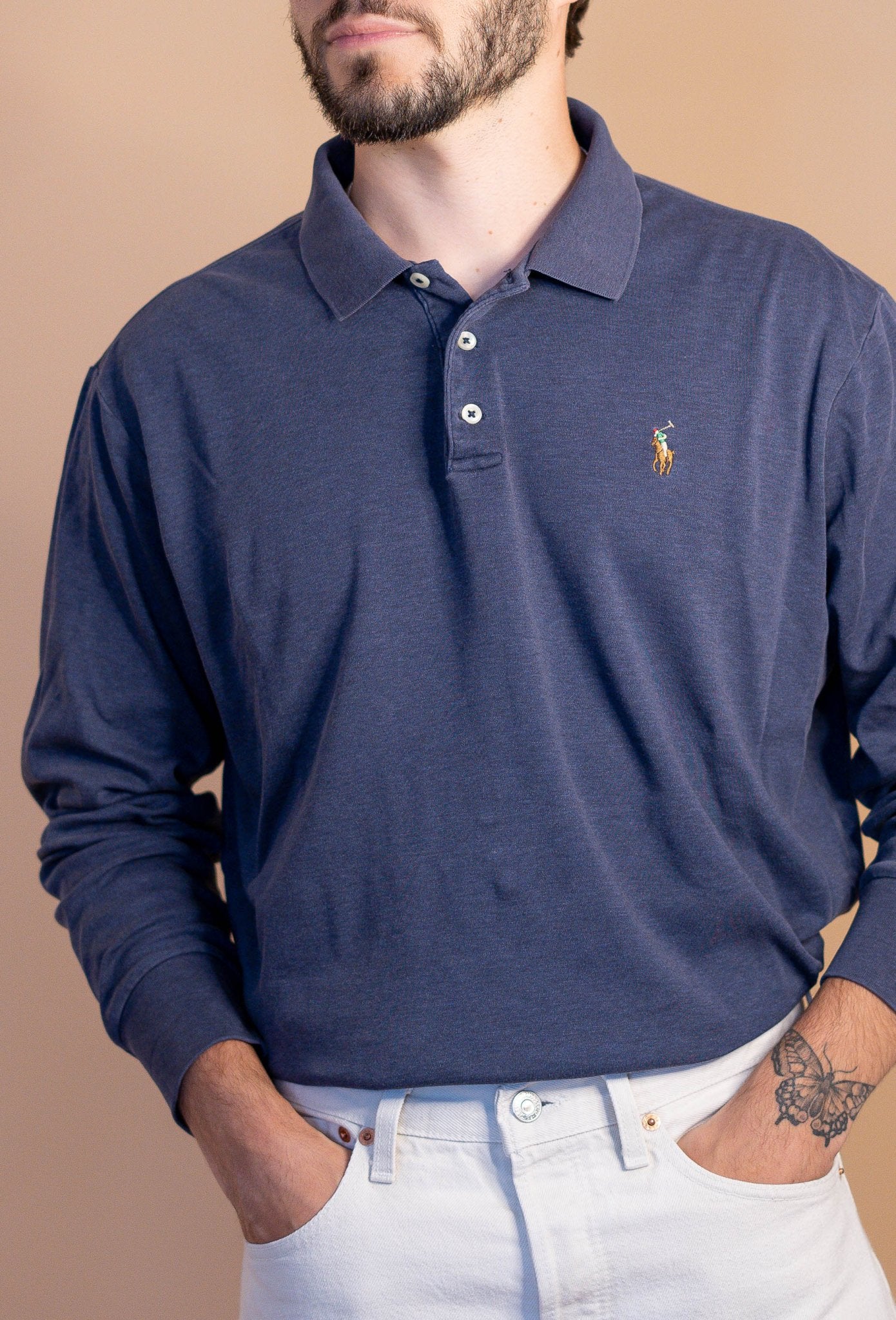 POLO RALPH LAUREN HOMME 463 - BLEU - L - amifrip - Friperie en ligne et vêtements vintage