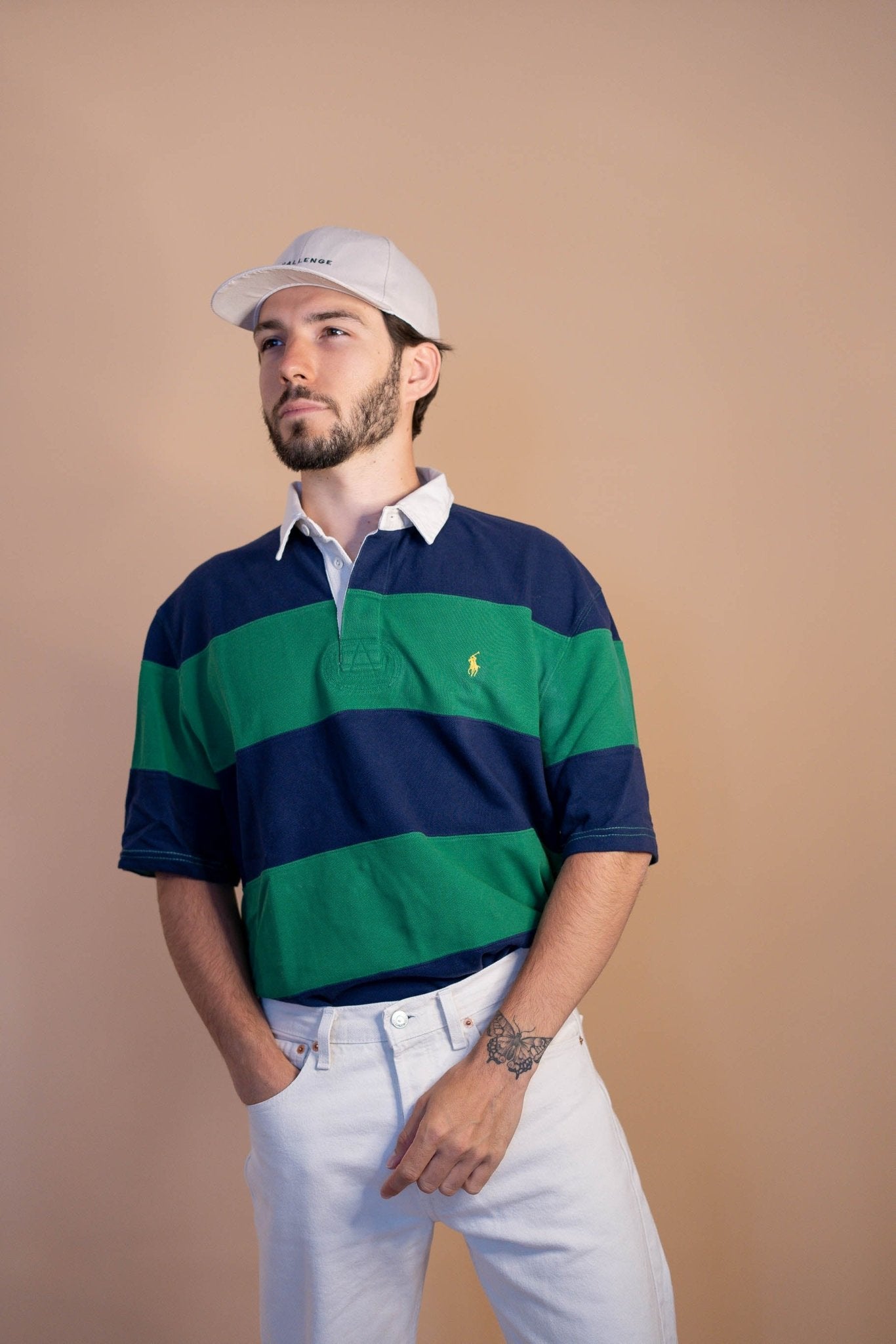 POLO RALPH LAUREN HOMME 889 - VERT/BLEU - L - amifrip - Friperie en ligne et vêtements vintage