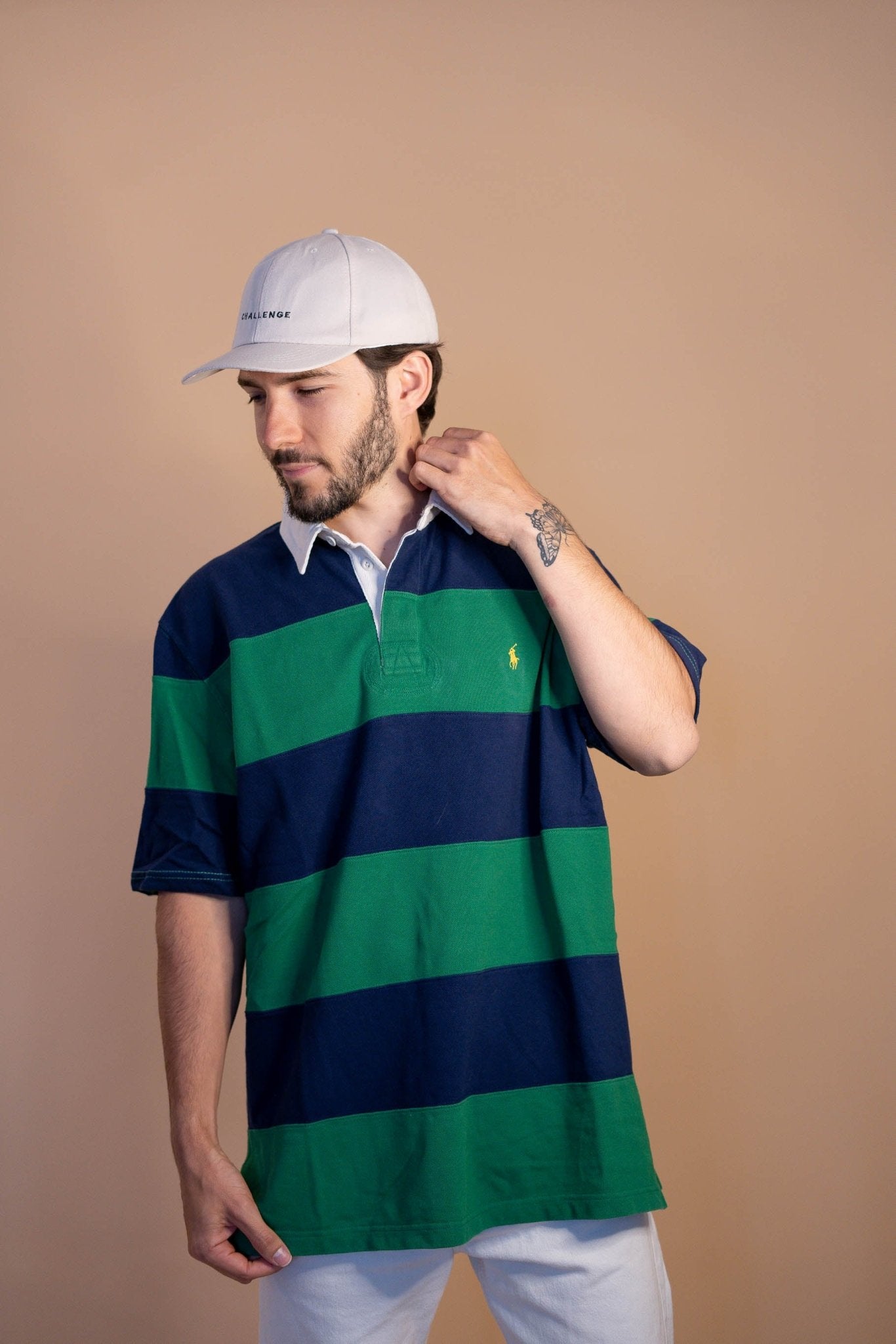 POLO RALPH LAUREN HOMME 889 - VERT/BLEU - L - amifrip - Friperie en ligne et vêtements vintage