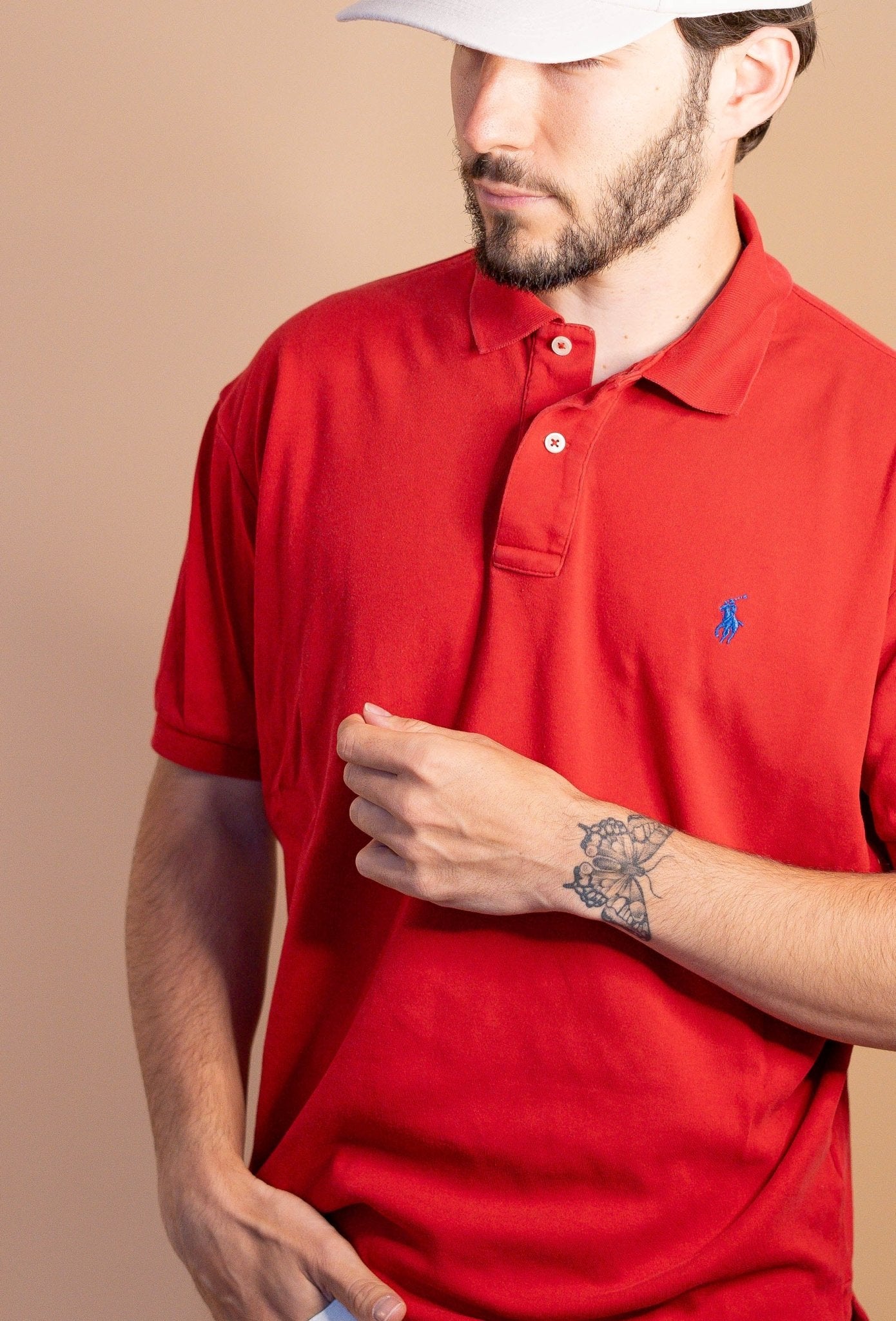 POLO RALPH LAUREN HOMME 890 - ROUGE - M - amifrip - Friperie en ligne et vêtements vintage