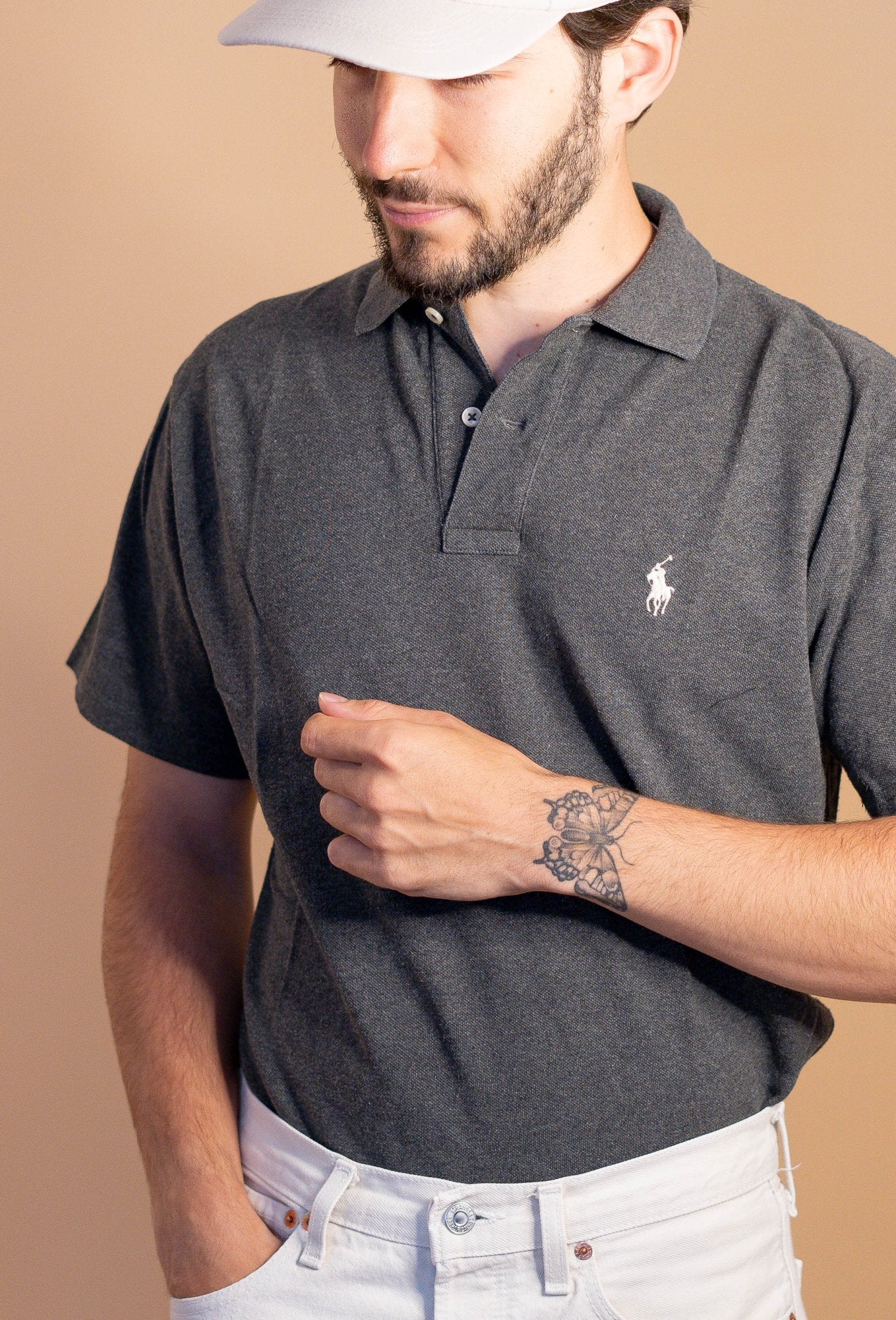 POLO RALPH LAUREN HOMME 891 - GRIS - S - amifrip - Friperie en ligne et vêtements vintage