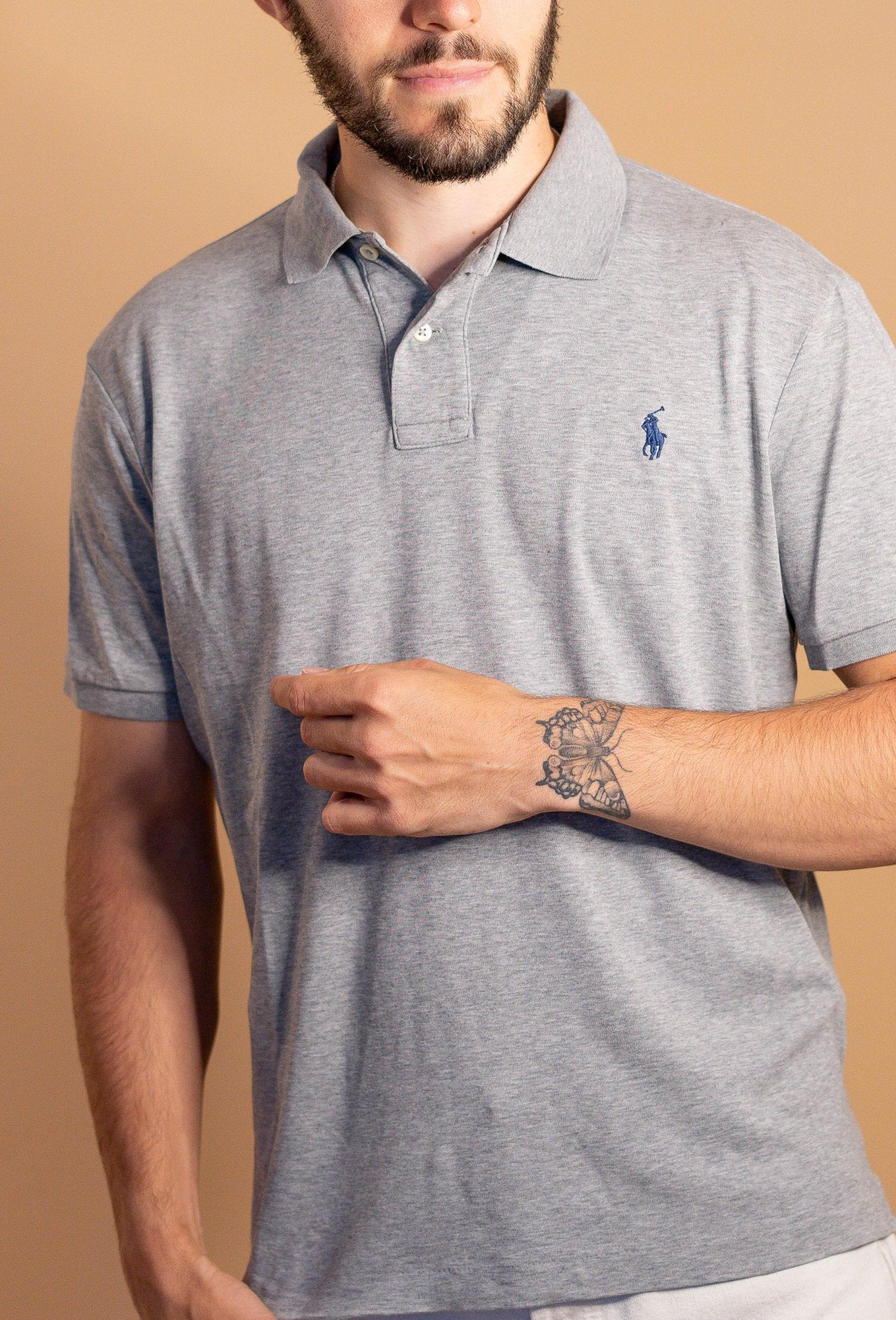 POLO RALPH LAUREN HOMME 893 - GRIS - M - amifrip - Friperie en ligne et vêtements vintage