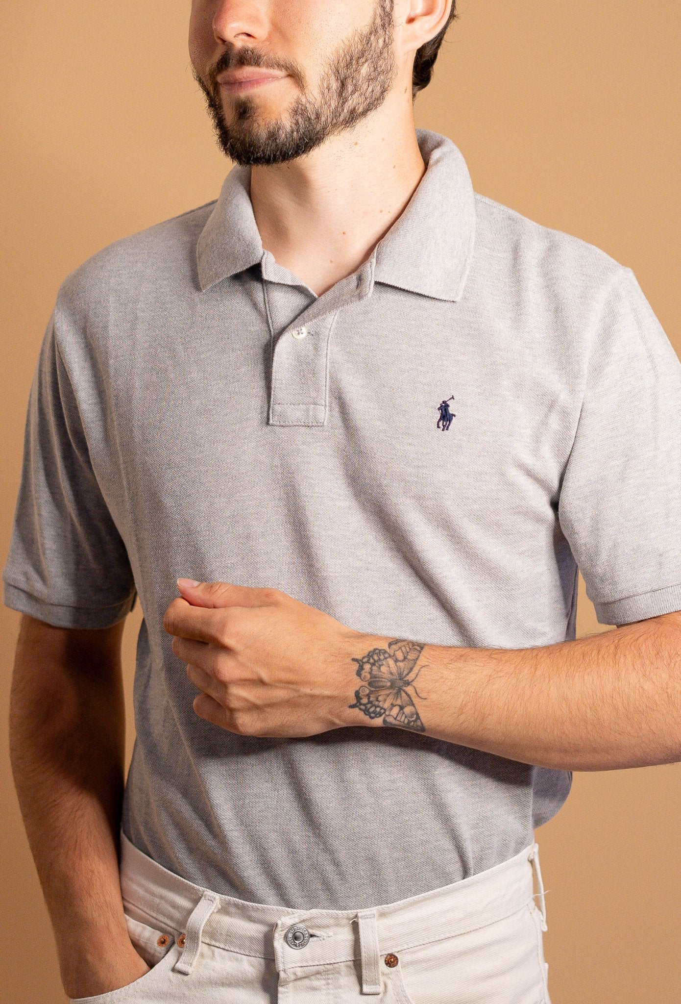 POLO RALPH LAUREN HOMME 898 - GRIS - M - amifrip - Friperie en ligne et vêtements vintage