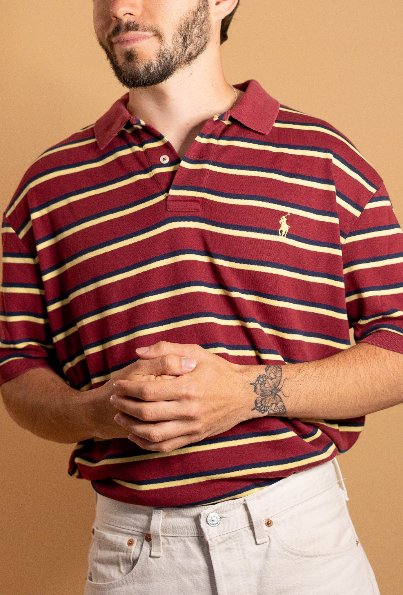 POLO RALPH LAUREN HOMME 901 - BORDEAUX - L - amifrip - Friperie en ligne et vêtements vintage