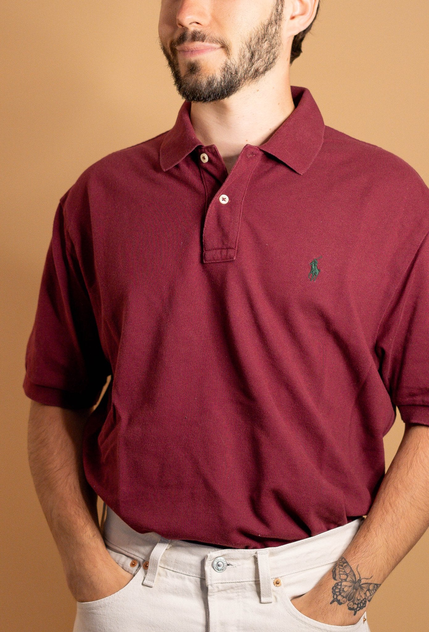 POLO RALPH LAUREN HOMME 903 - BORDEAUX - L - amifrip - Friperie en ligne et vêtements vintage