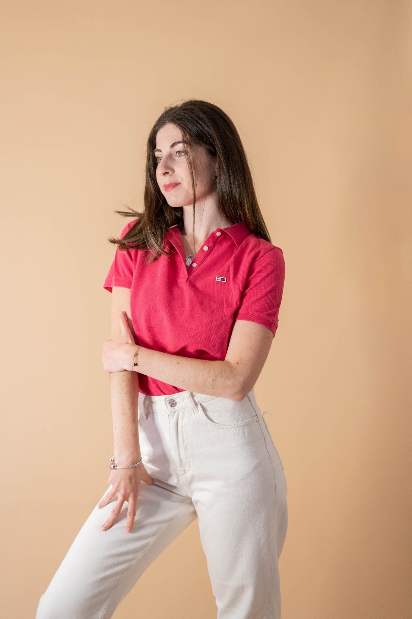 Polo Tommy Hilfiger Femme 809 - ROSE - XS - amifrip - Friperie en ligne et vêtements vintage