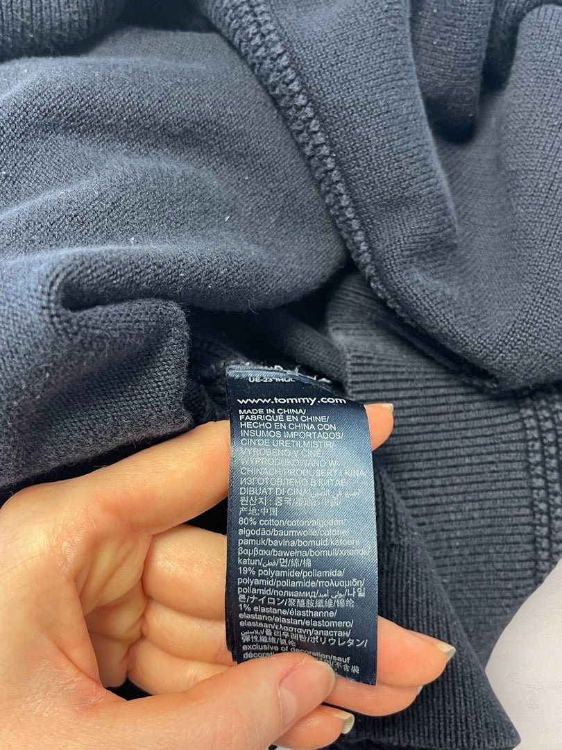 Pull 1/4 zip Tommy Hilfiger - Homme L - Bleu marine - Coton - Très bon état - Ts0244 - amifrip