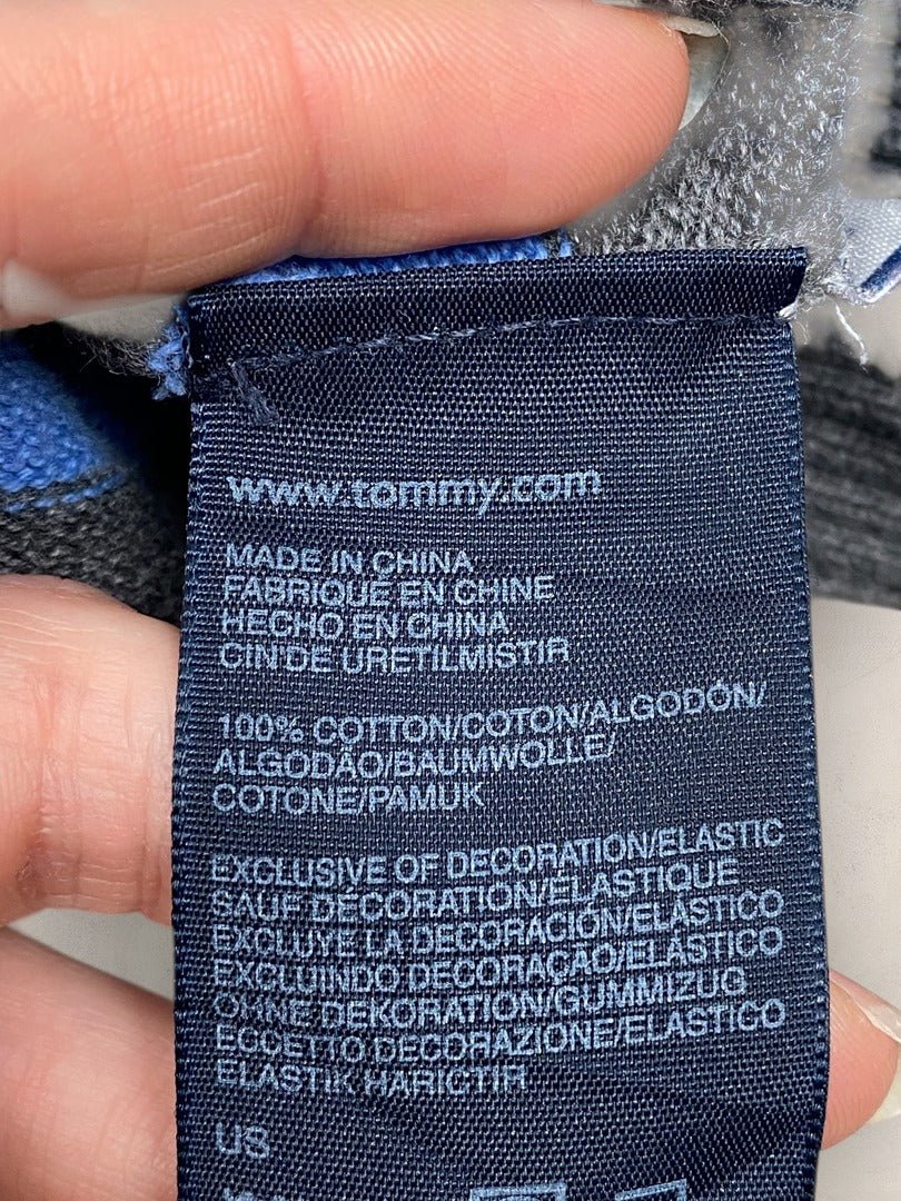 Pull 1/4 zip Tommy Hilfiger homme M - bleu et gris - Très bon état - Ts0146 - amifrip