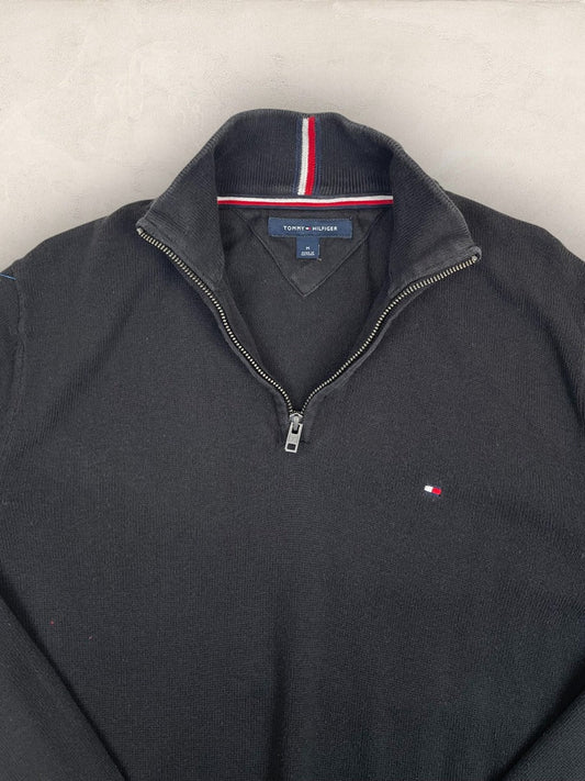 Pull 1/4 zip Tommy Hilfiger - Homme M - Bleu marine - Coton - Vl0327 - amifrip