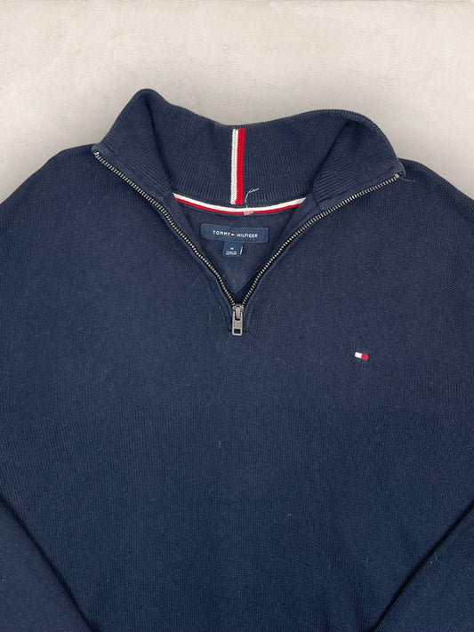 Pull 1/4 zip Tommy Hilfiger - Homme M - Navy - Coton - Tbe - Vl0317 - amifrip