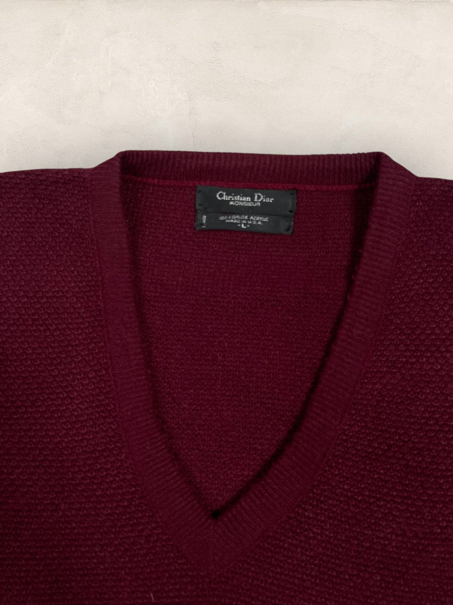 Pull Christian Dior Ref: 2535 - BORDEAUX - L - amifrip - Friperie en ligne et vêtements vintage