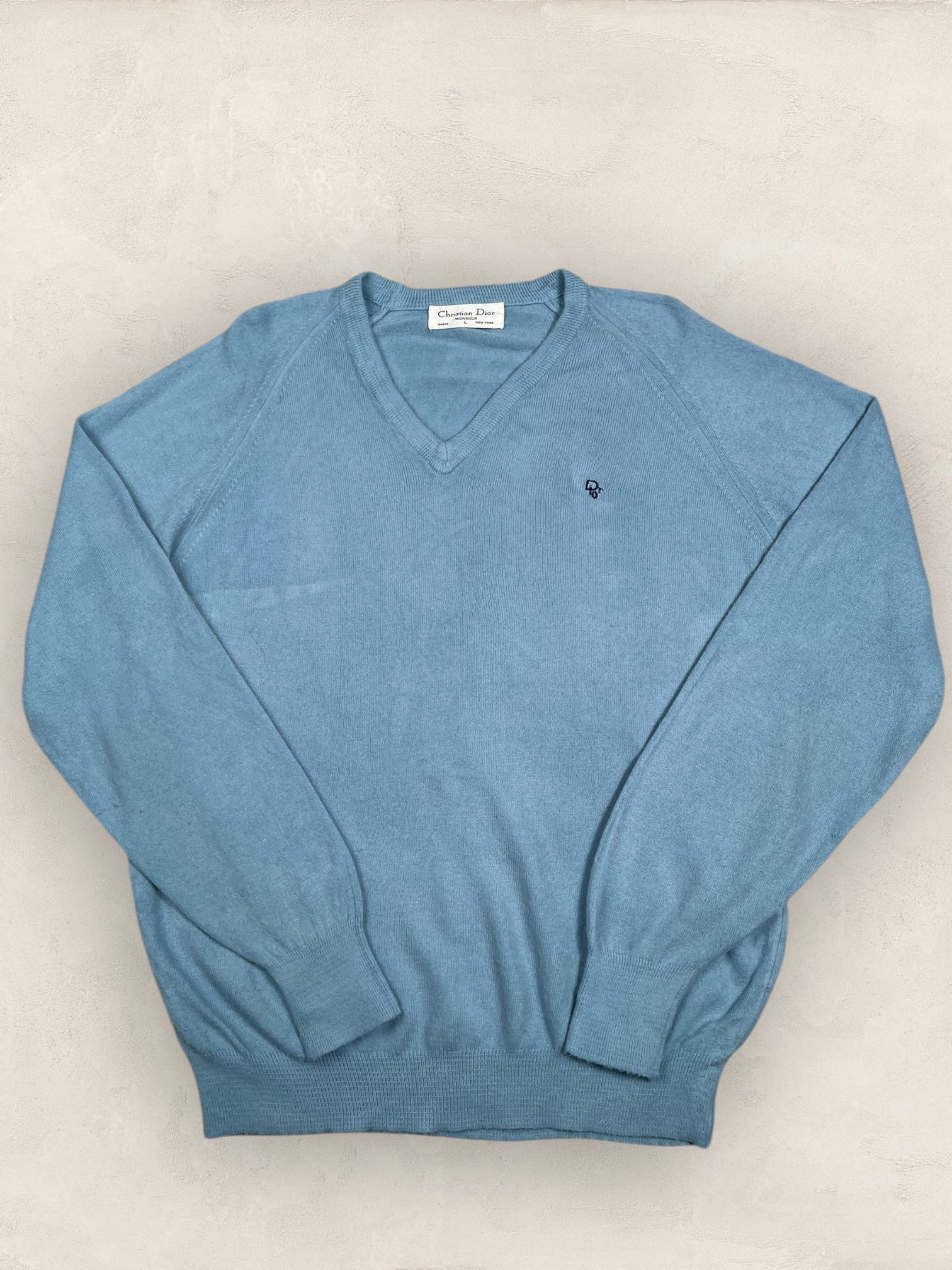 Pull Christian Dior Ref: 2540 - BLEU - L - amifrip - Friperie en ligne et vêtements vintage