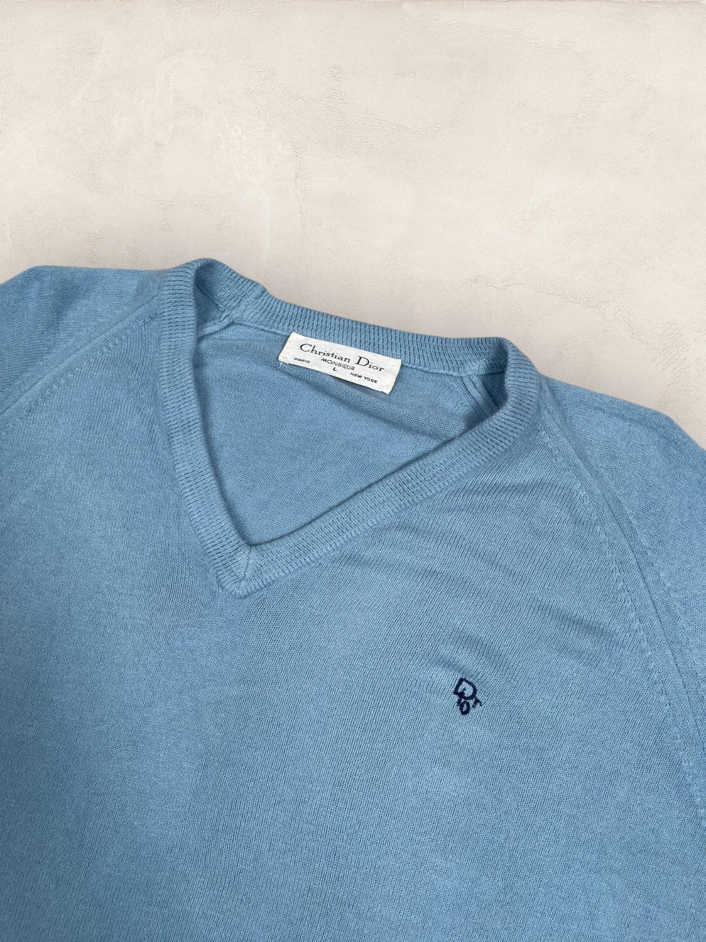 Pull Christian Dior Ref: 2540 - BLEU - L - amifrip - Friperie en ligne et vêtements vintage
