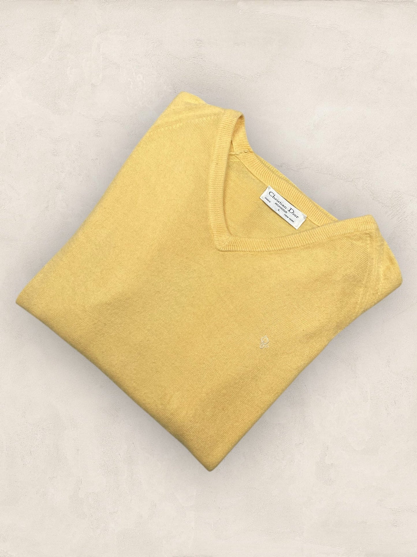 Pull Christian Dior Ref: 2550 - JAUNE - L - amifrip - Friperie en ligne et vêtements vintage