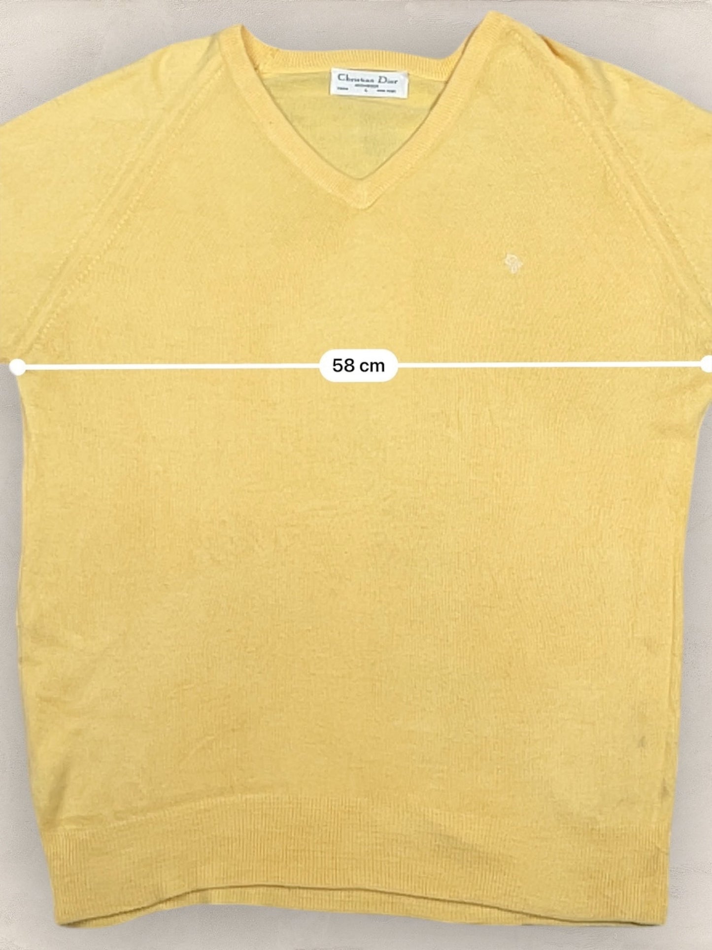 Pull Christian Dior Ref: 2550 - JAUNE - L - amifrip - Friperie en ligne et vêtements vintage